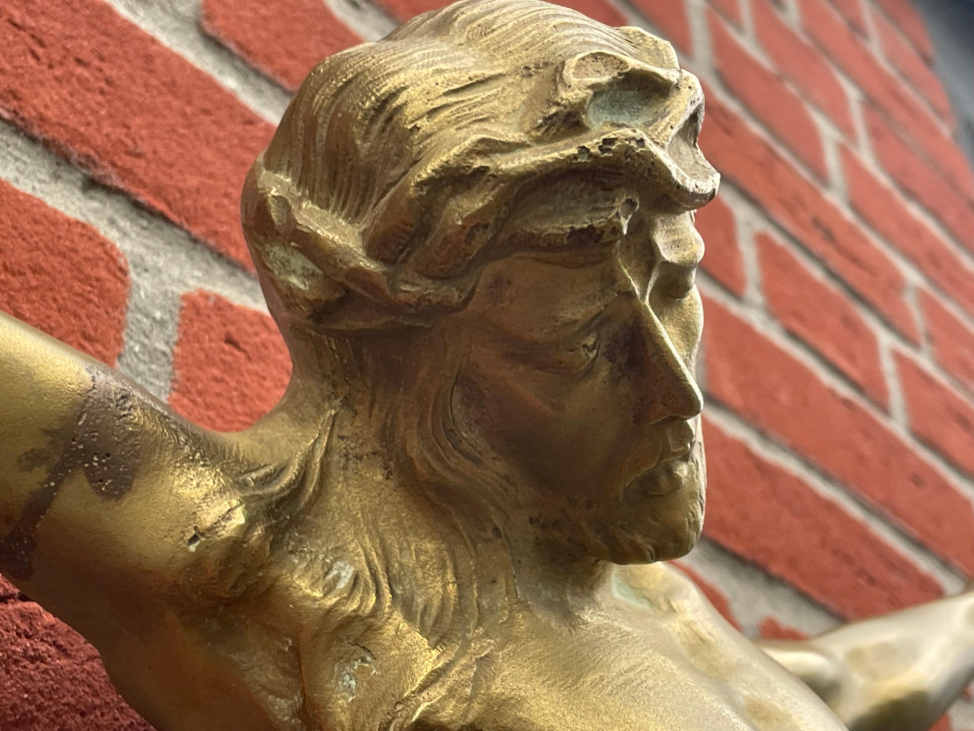 Gilt Bronze Corpus of Christ Wall Sculpture by Norga Art Deco Era, Rare & Large 3