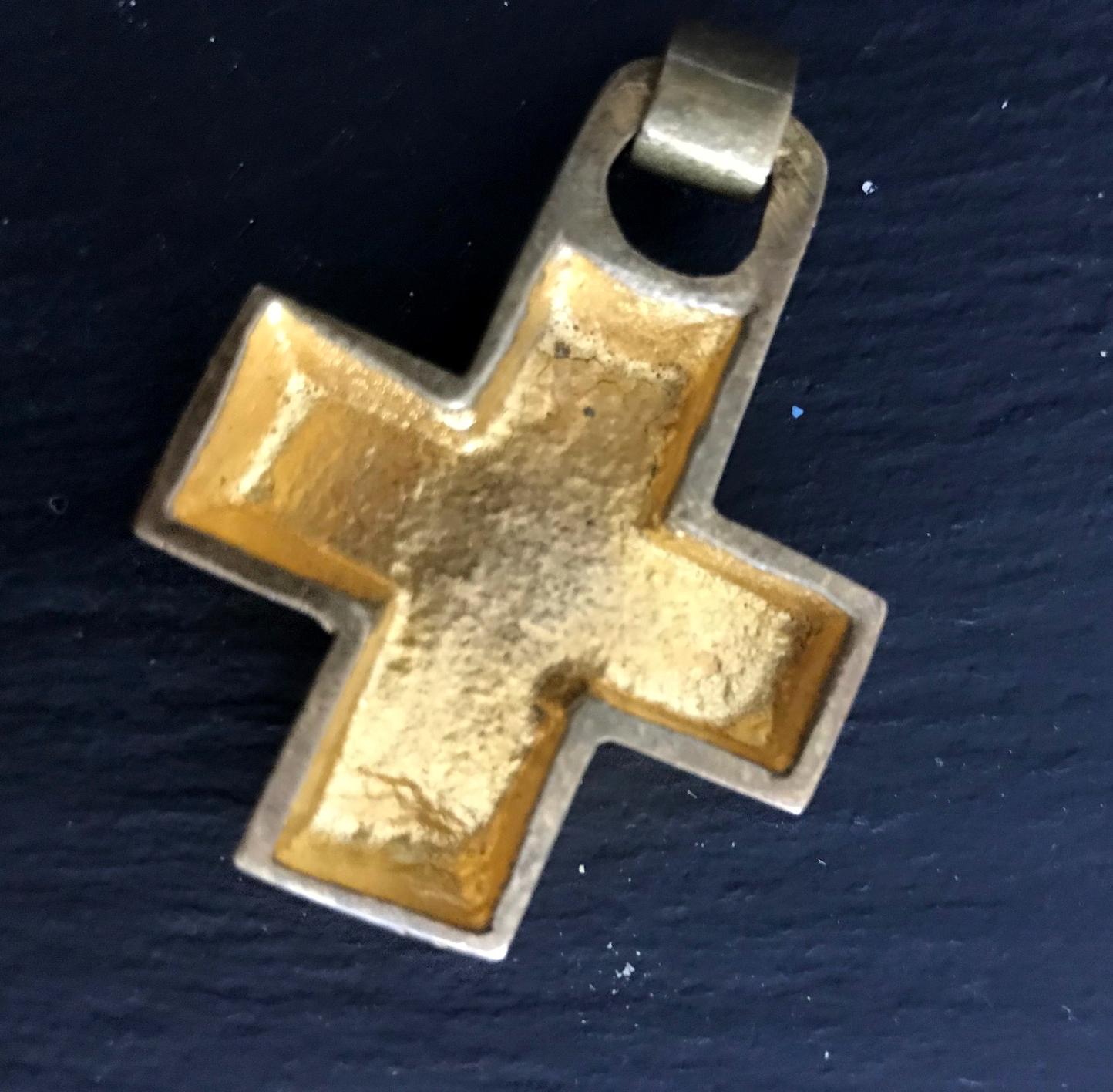 French Gilt Bronze Cross Pendant by Line Vautrin