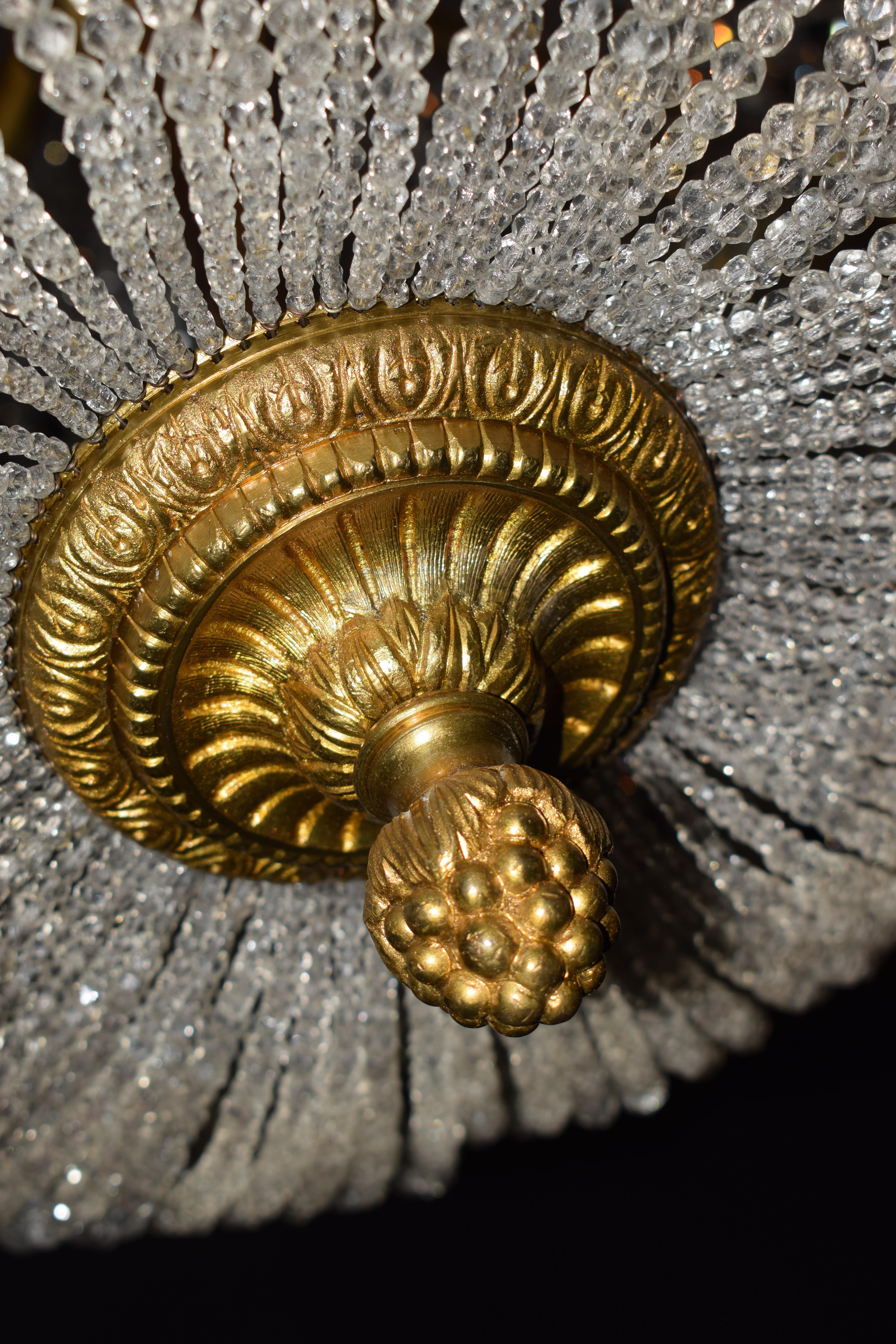 Vergoldeter Kronleuchter „Basket“ aus Bronze und Kristall im Angebot 6