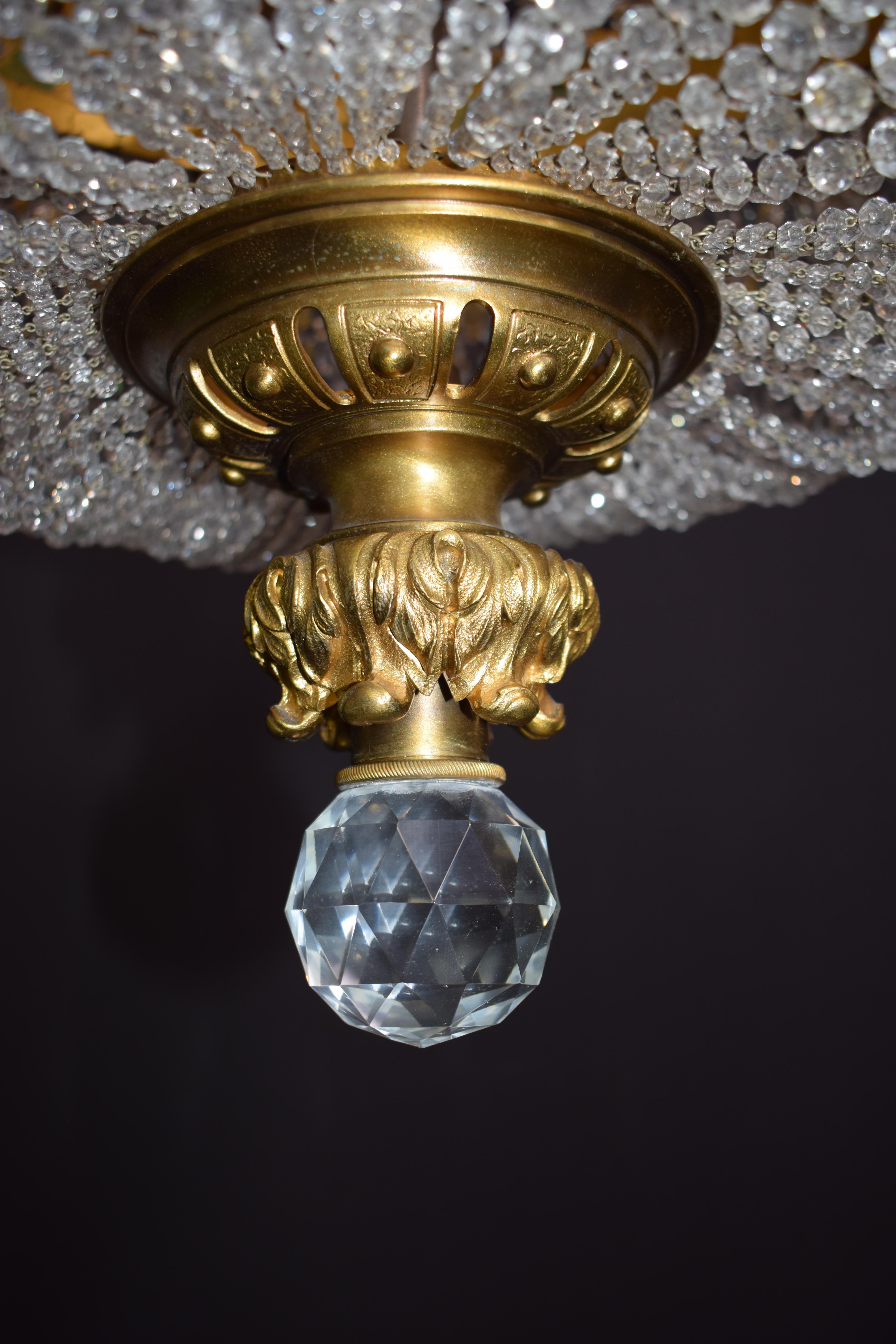 Gilt Bronze and Crystal Basket Style Chandelier by Baccarat 2