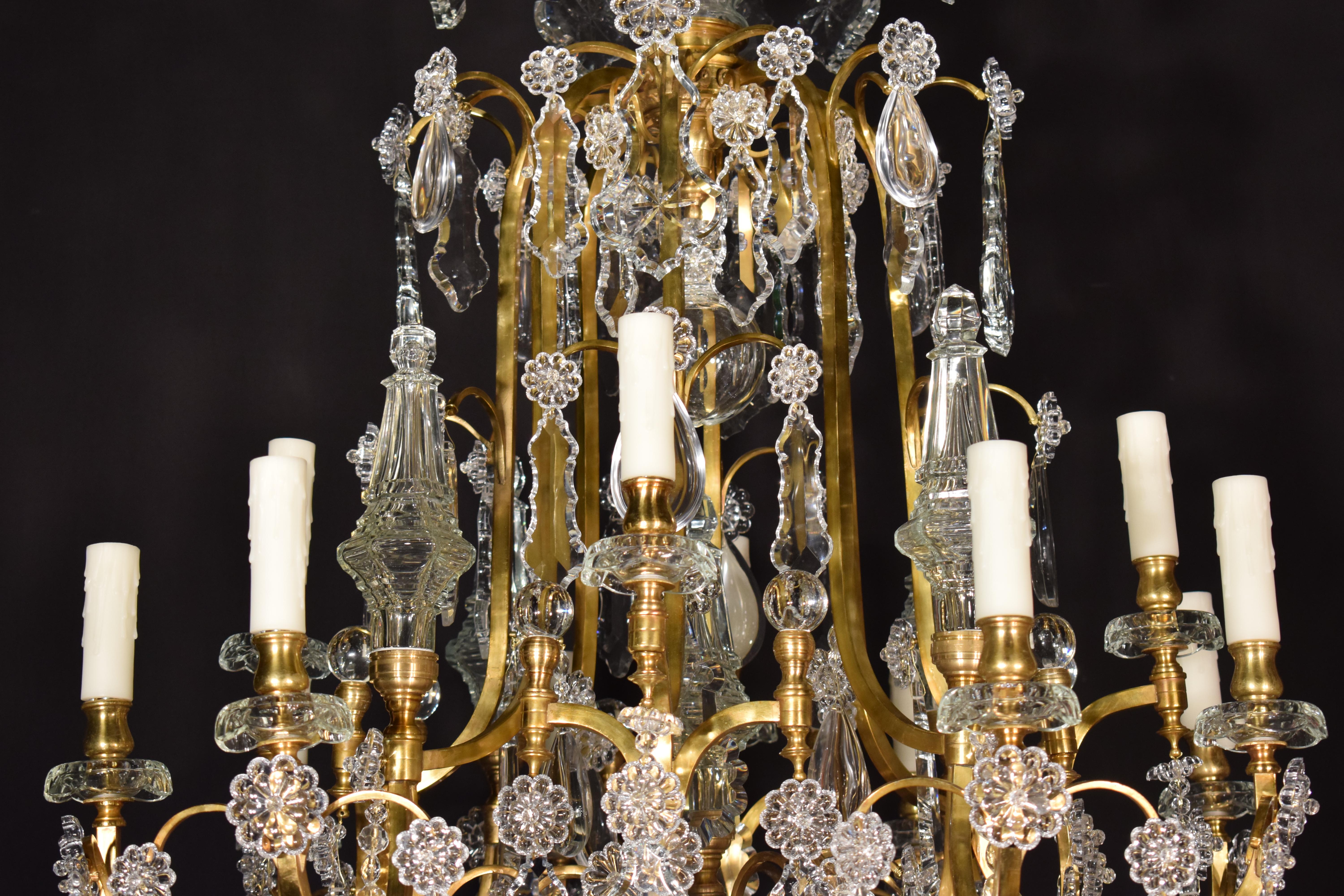 Gilt Bronze & Crystal Chandelier by Baccarat For Sale 13