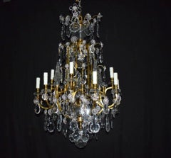 Gilt Bronze & Crystal Chandelier