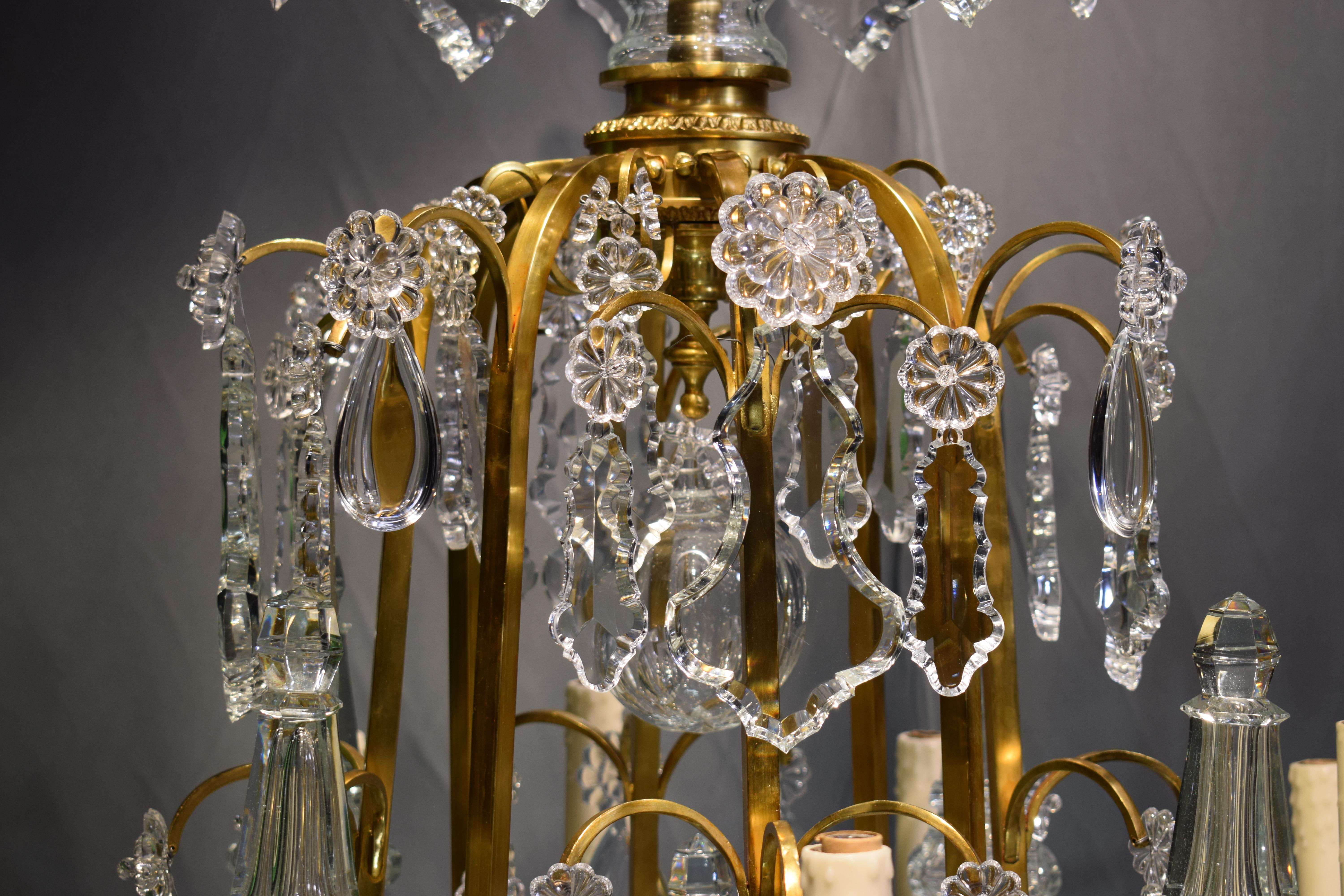 Baccarat Gilt Bronze and Crystal Chandelier 2