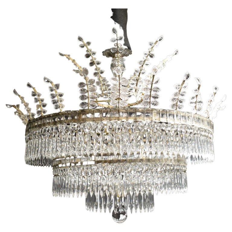 Gilt Bronze and Crystal Chandelier For Sale at 1stDibs