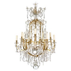Gilt Bronze & Crystal Chandelier