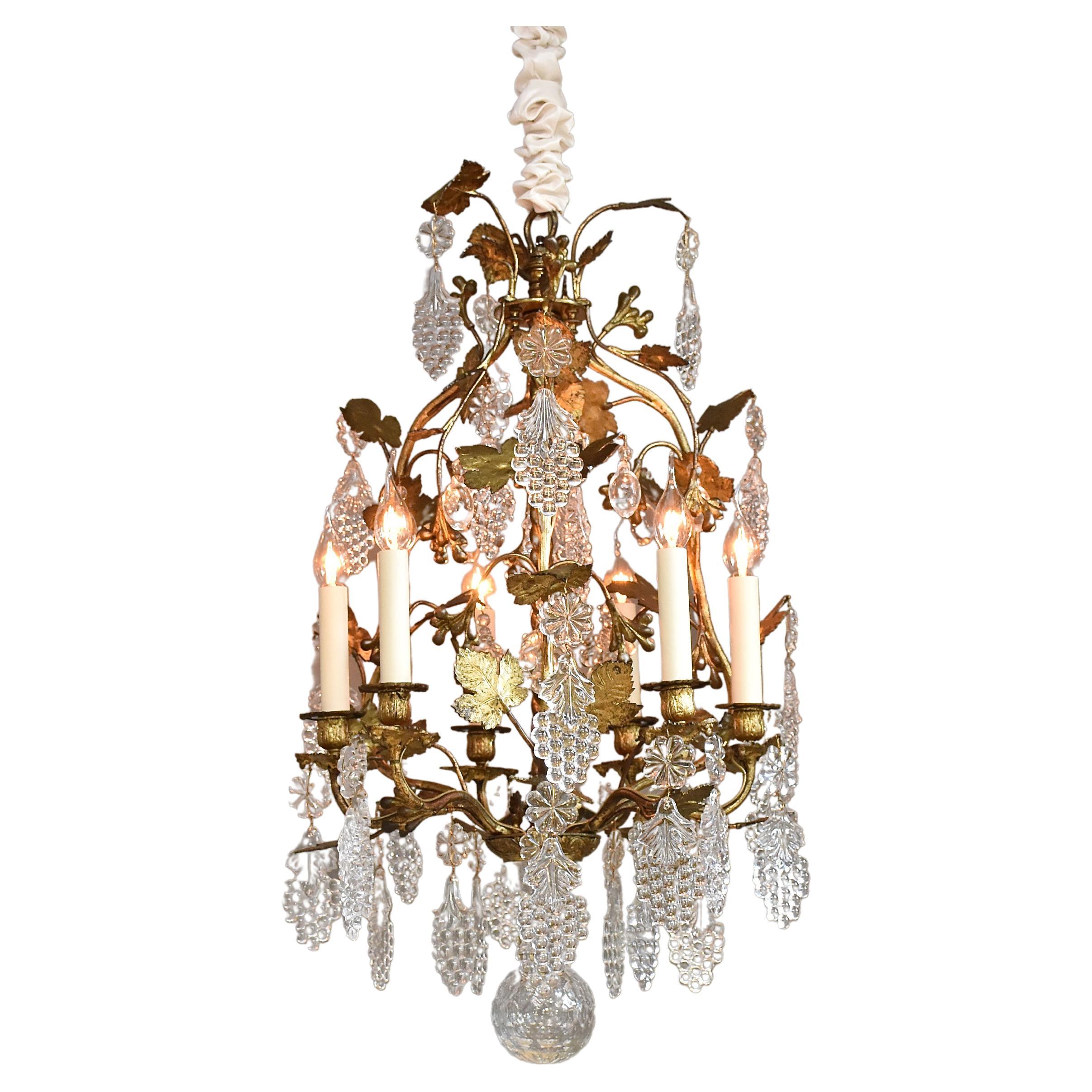 Gilt bronze crystal French chandelier  For Sale