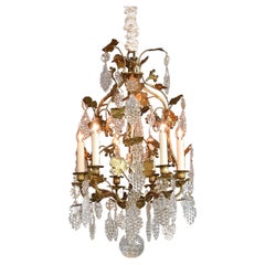 Antique Gilt bronze crystal French chandelier 