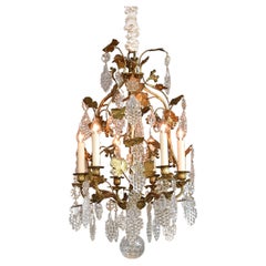 Antique Gilt bronze crystal French chandelier