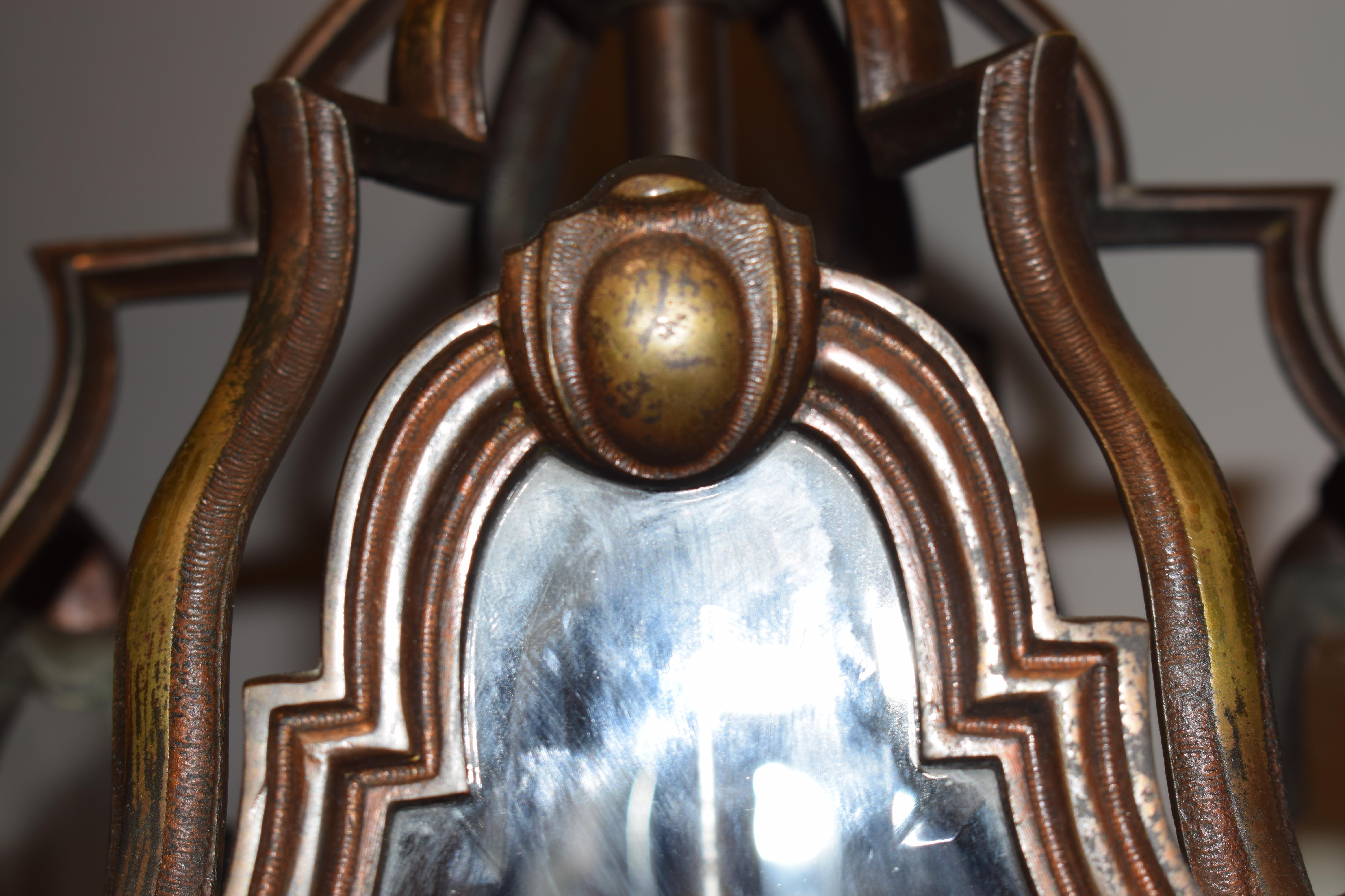 Gilt Bronze & Crystal Hexagonal Lantern For Sale 1