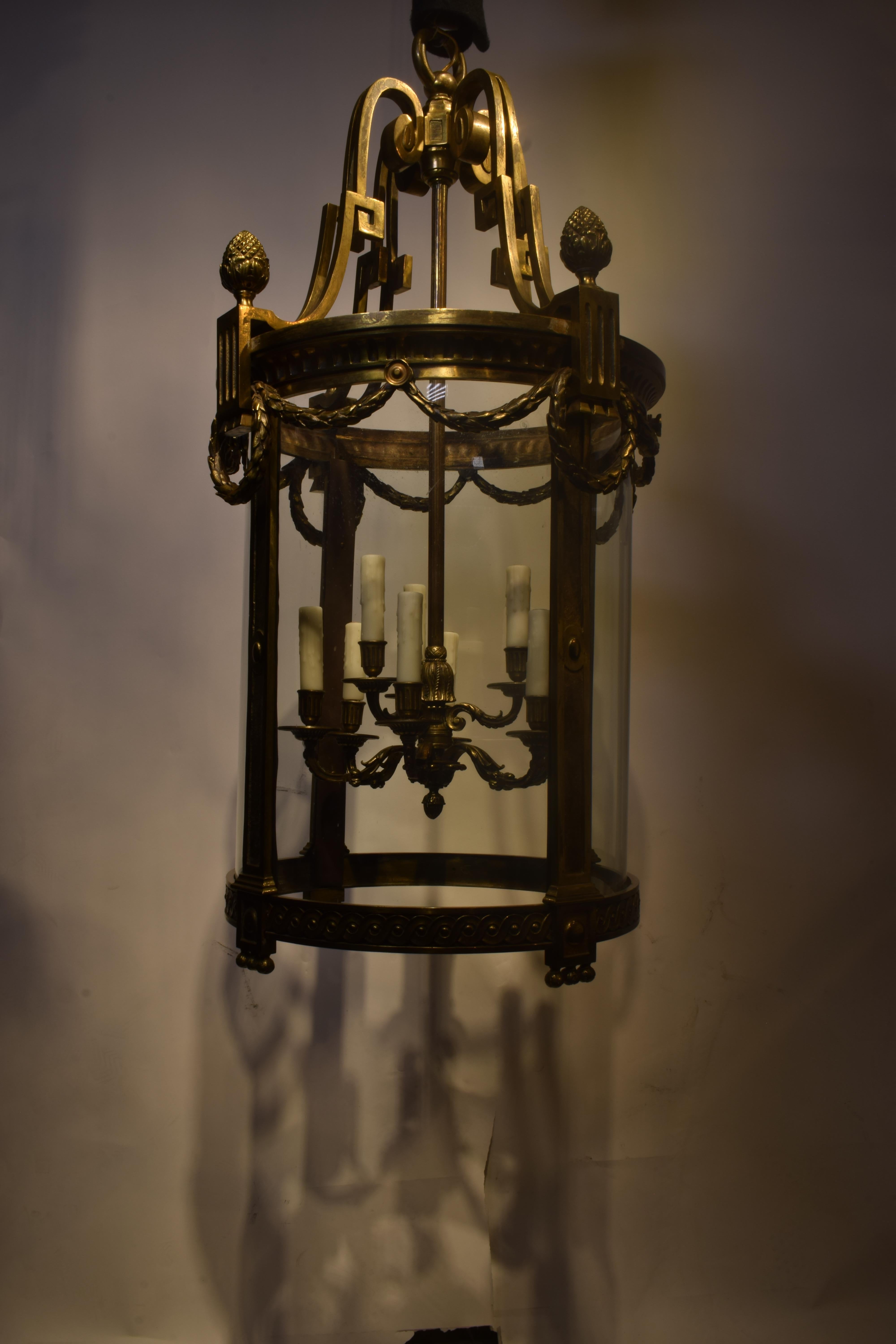Gilt Bronze & Crystal Lantern.  For Sale 4