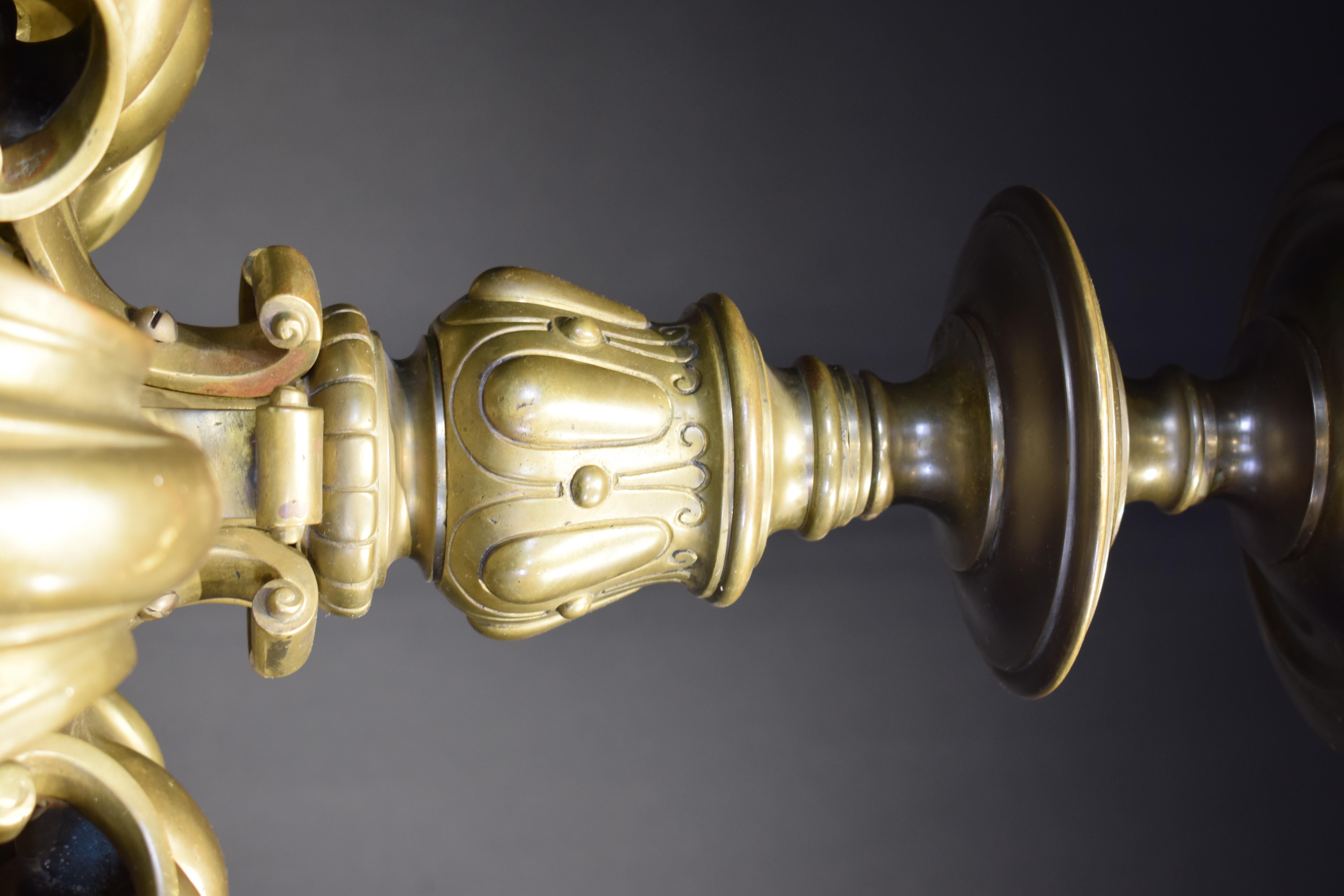 Gilt Bronze & Crystal Lantern For Sale 8