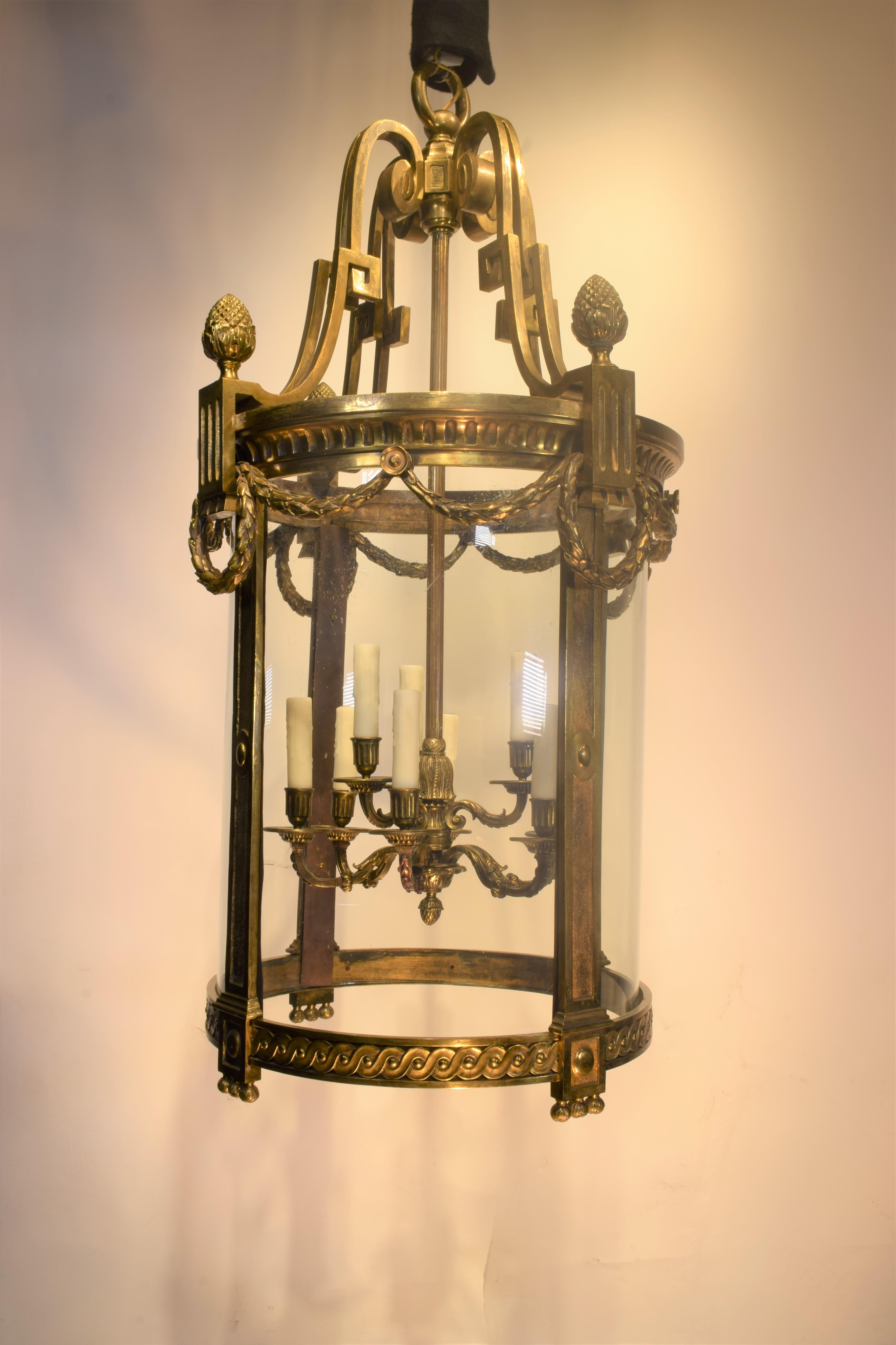 Gilt Bronze & Crystal Lantern.  For Sale 7