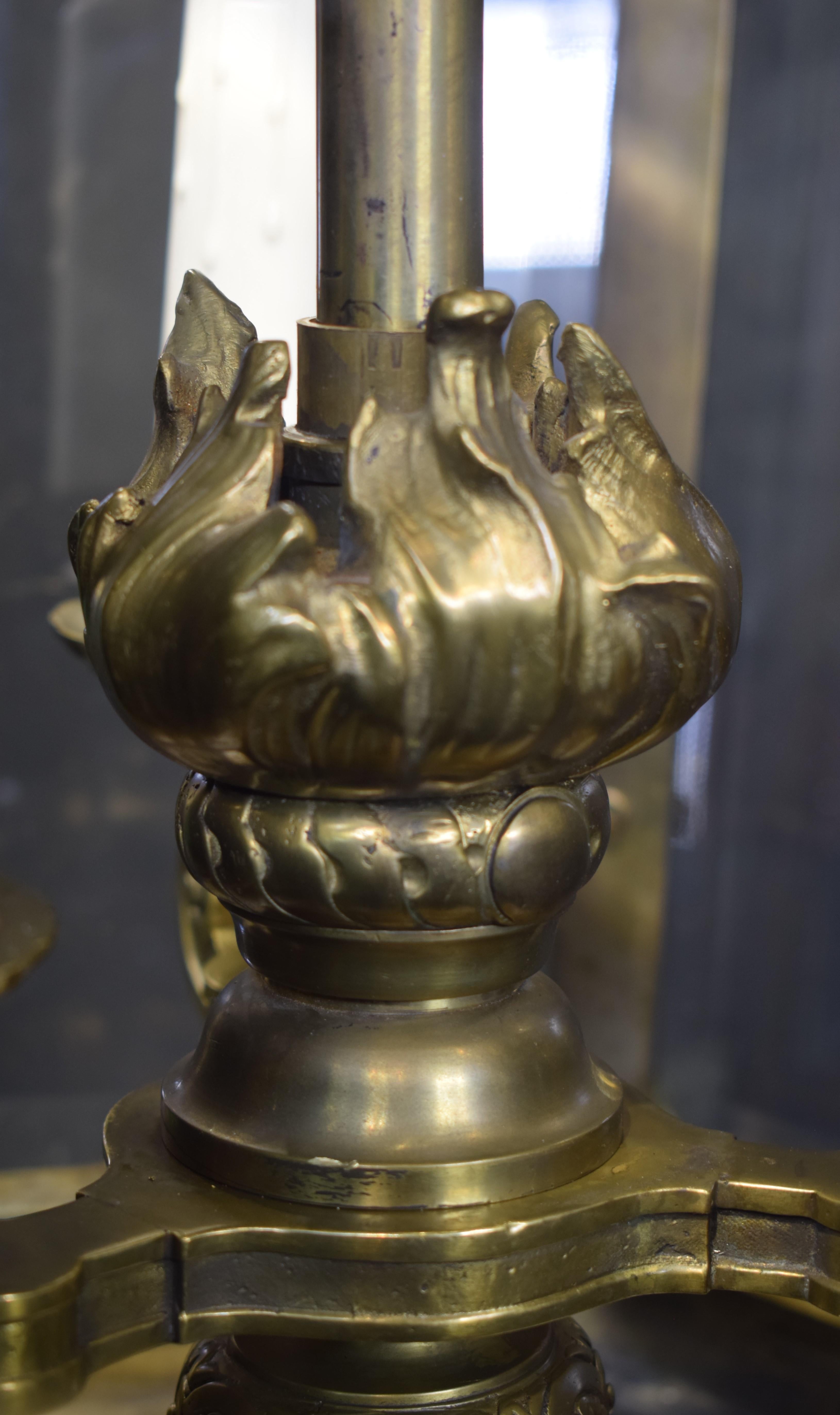 Gilt Bronze & Crystal Lantern For Sale 9
