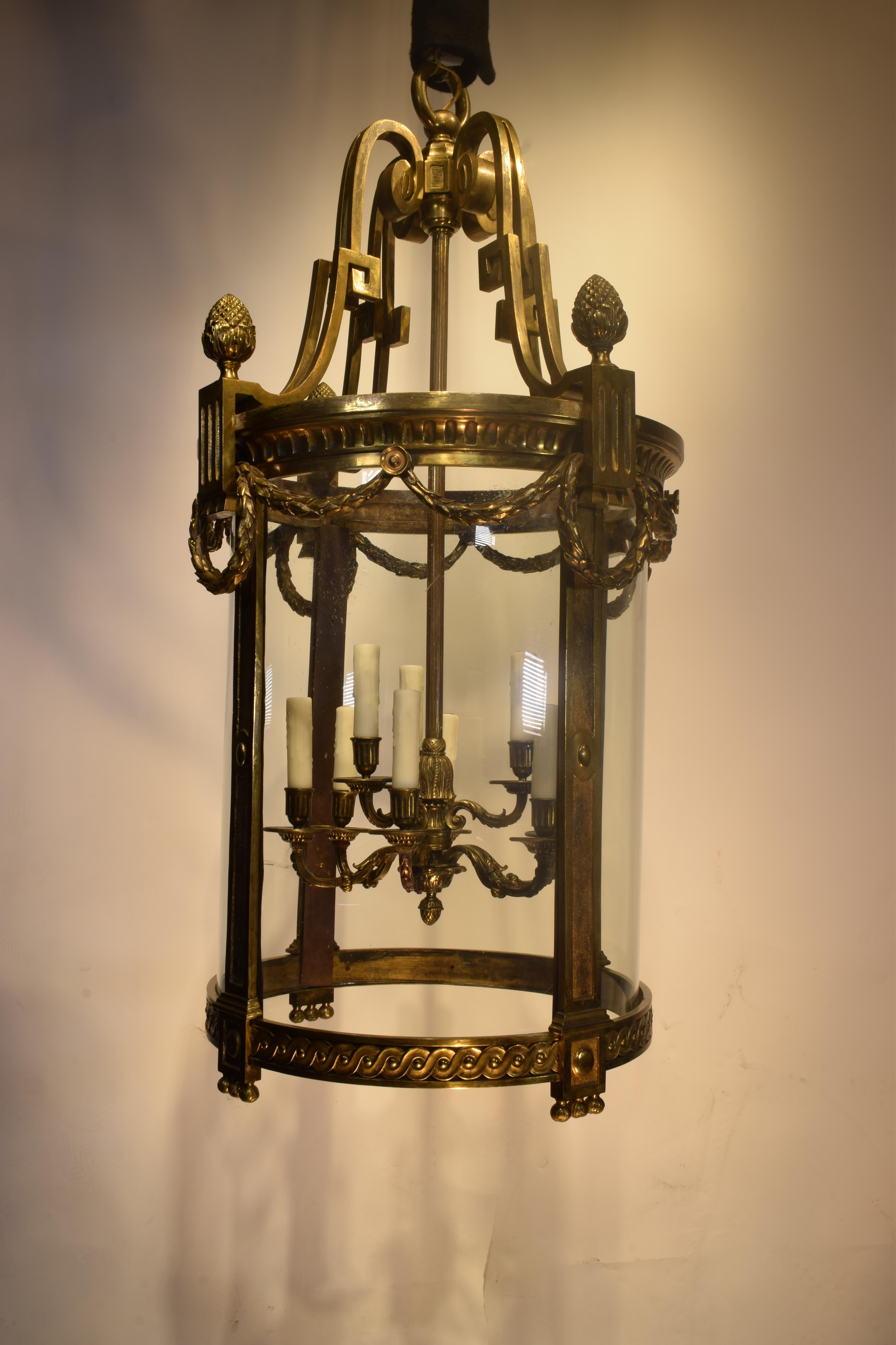 Gilt Bronze & Crystal Lantern.  For Sale 8