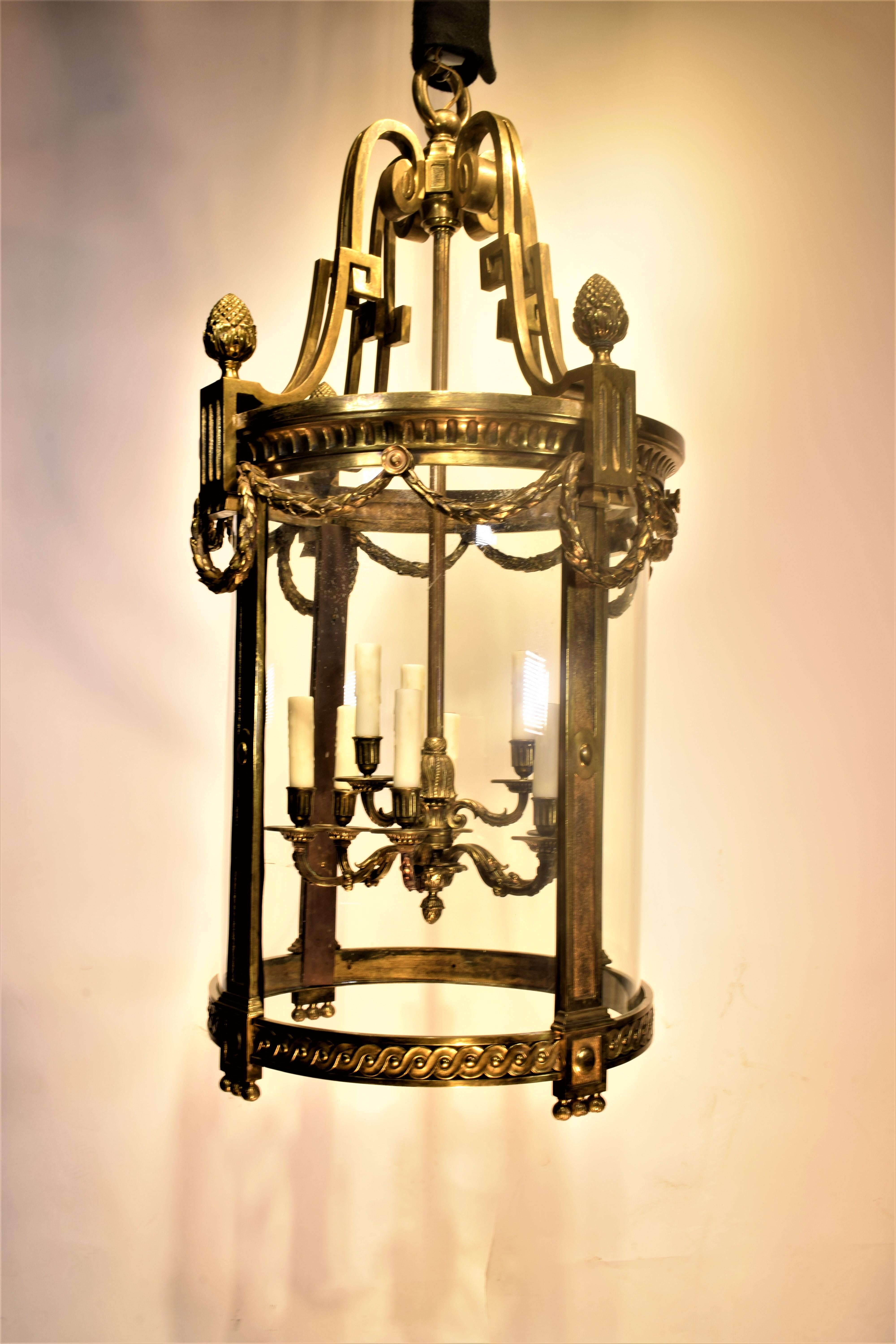 Gilt Bronze & Crystal Lantern.  For Sale 10