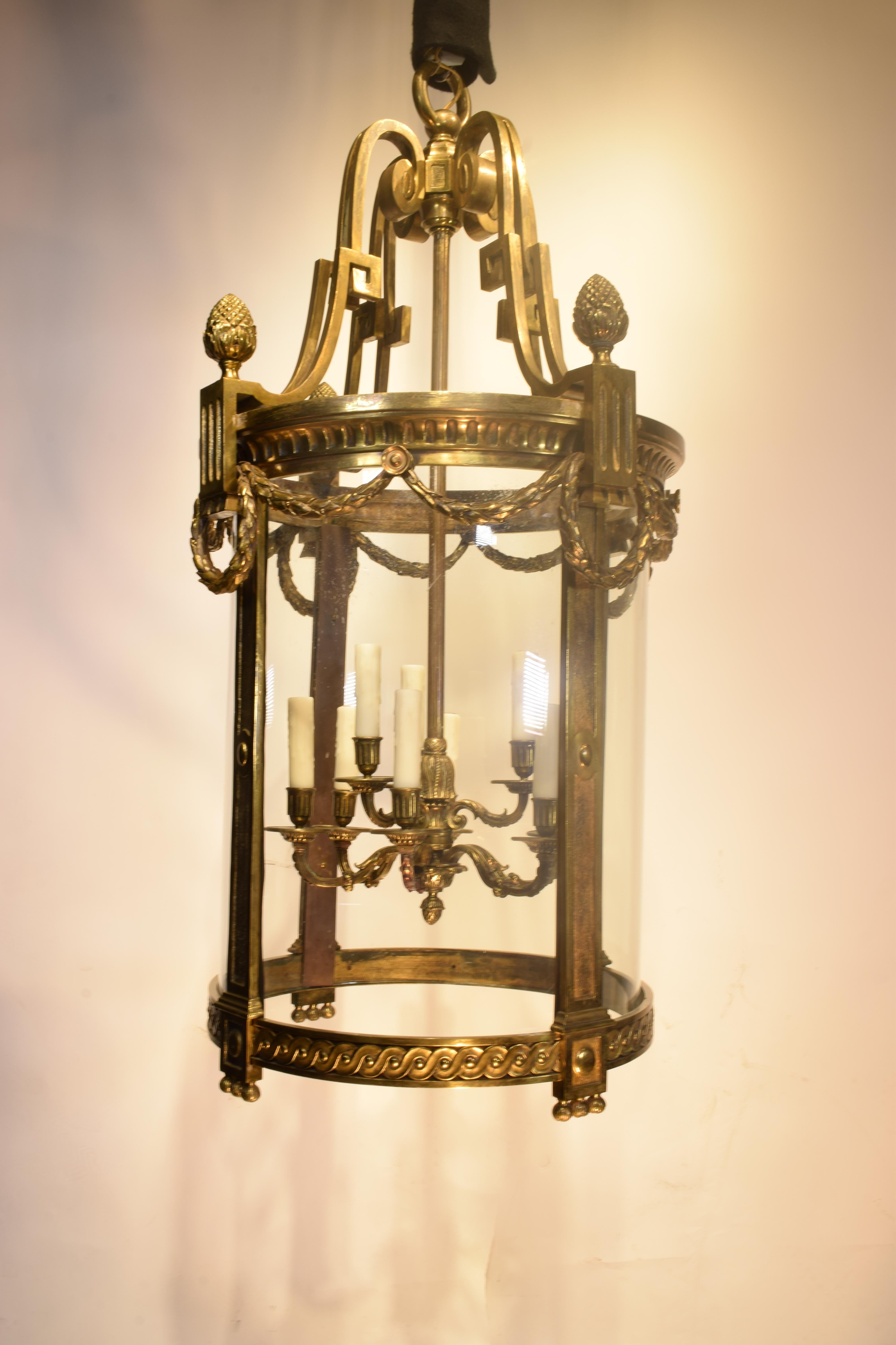 Gilt Bronze & Crystal Lantern.  For Sale 11