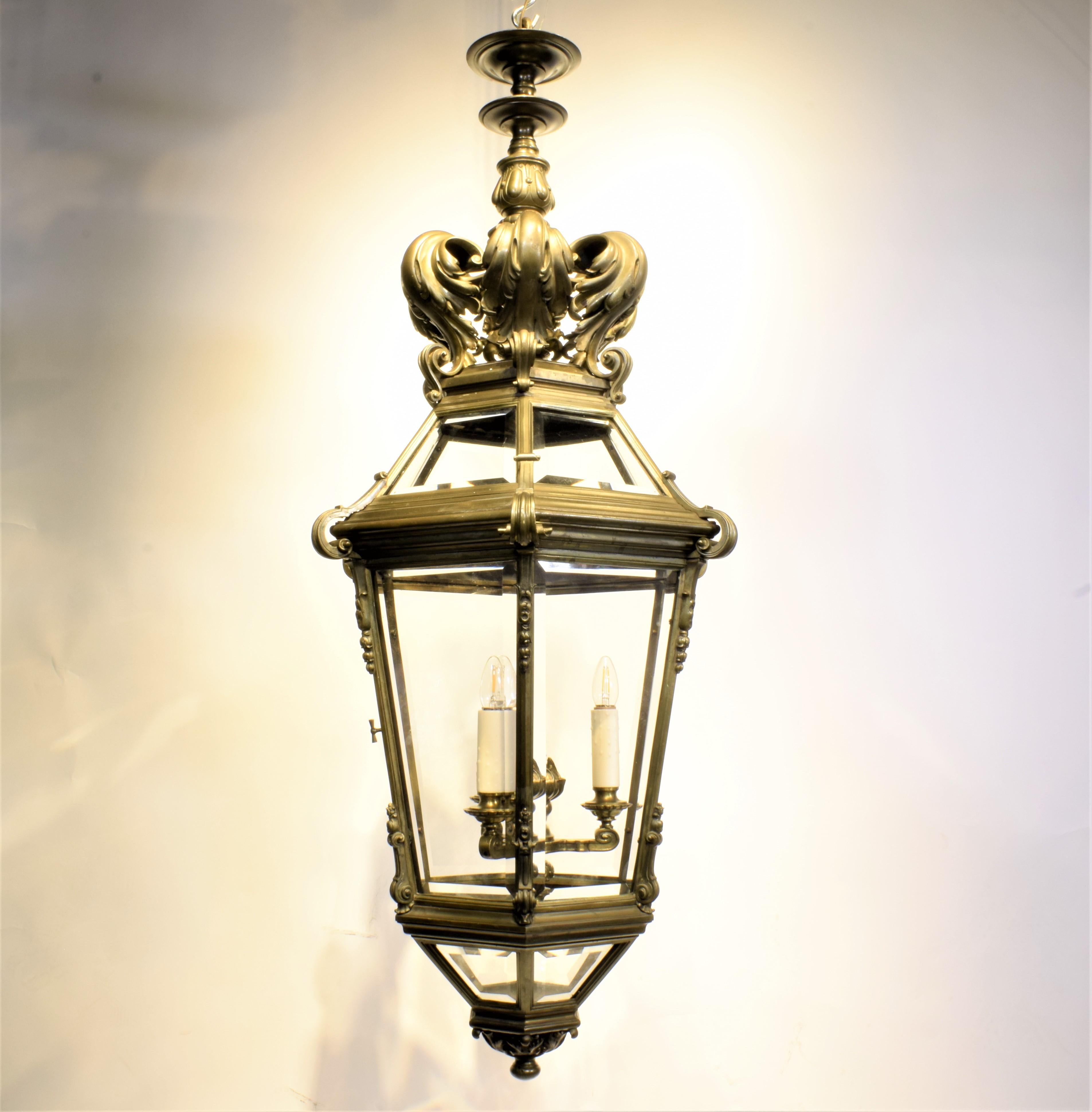 Gilt Bronze & Crystal Lantern For Sale 13