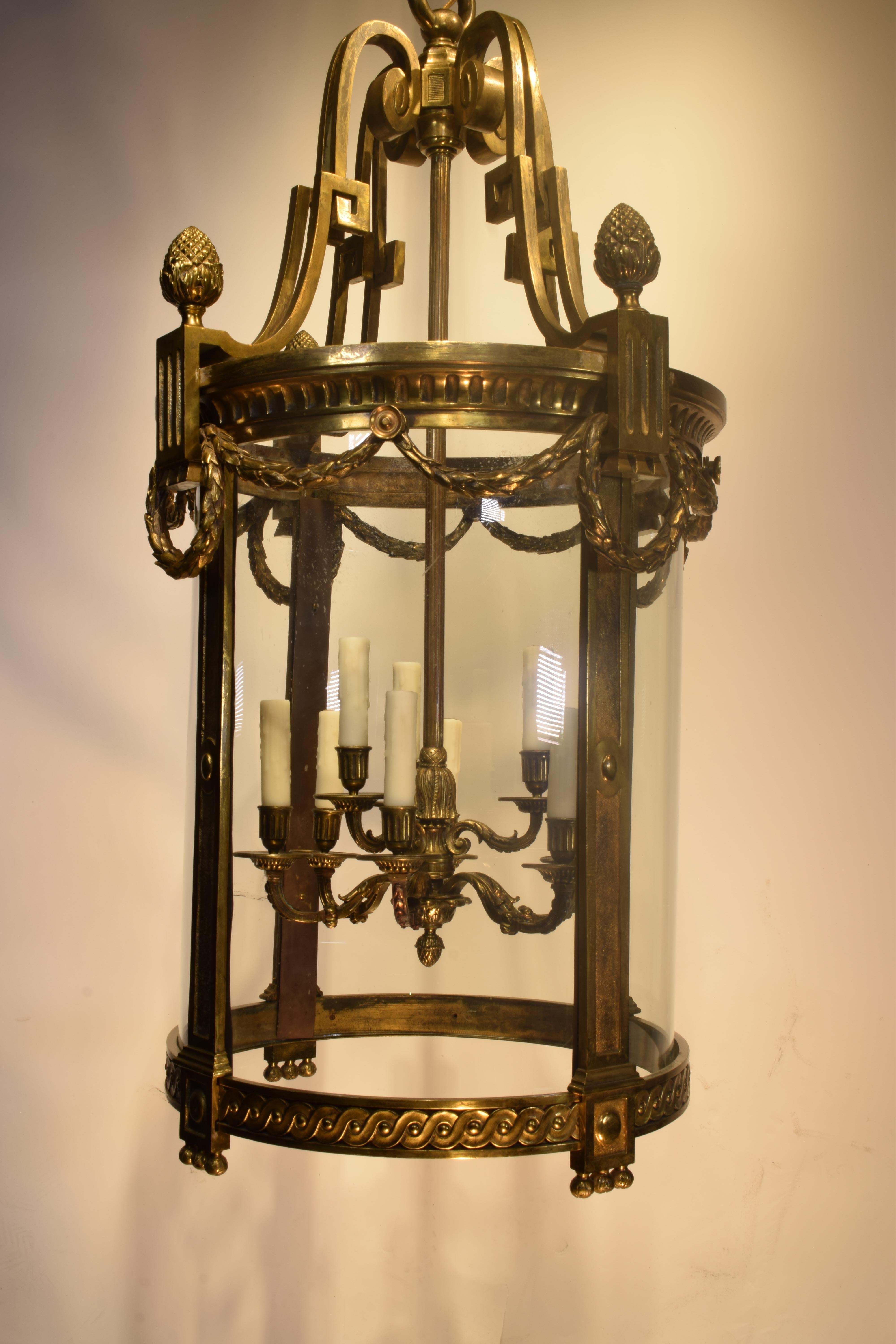 Gilt Bronze & Crystal Lantern.  For Sale 12
