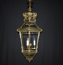 Gilt Bronze & Crystal Lantern