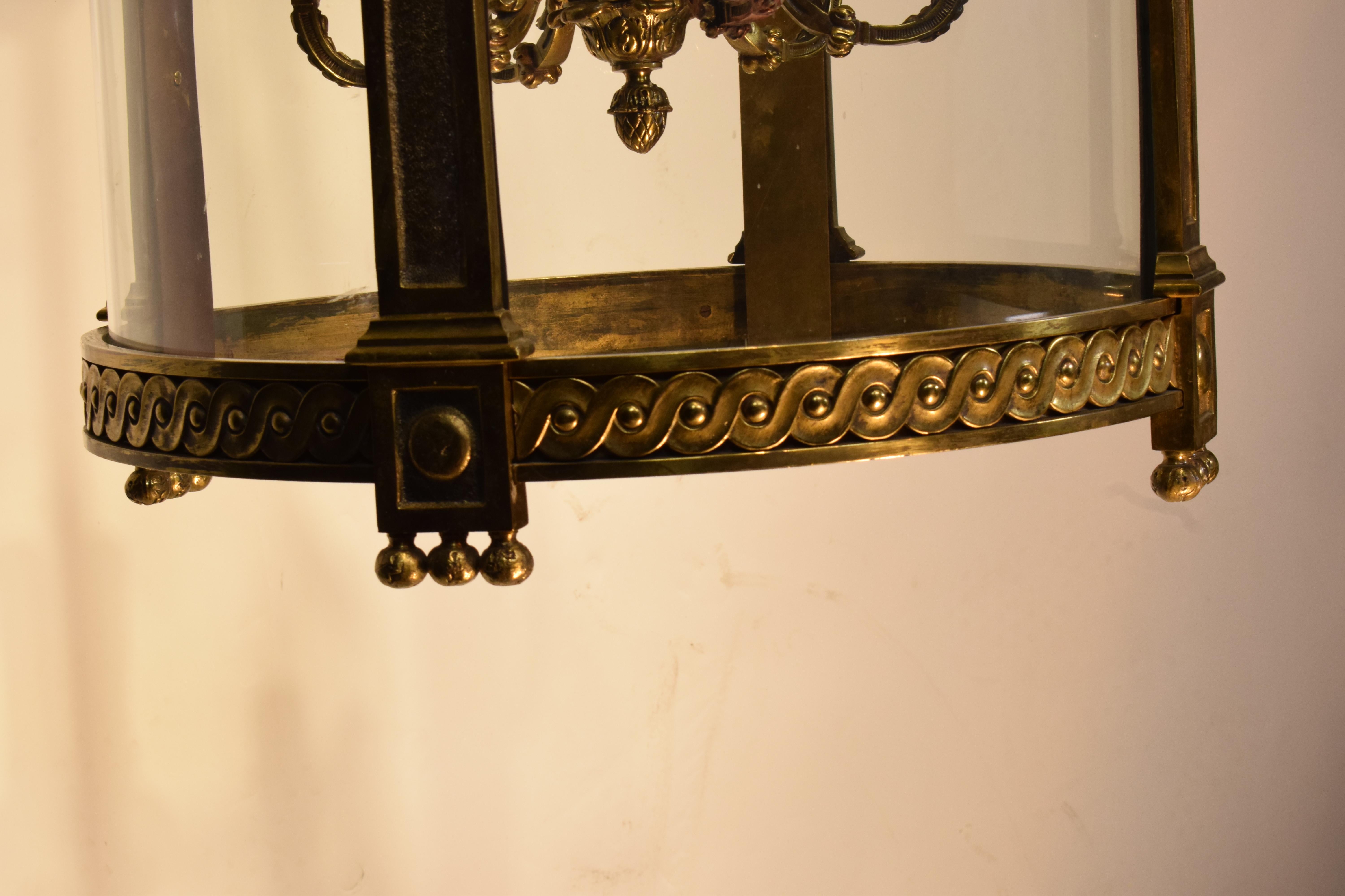 Louis XVI Gilt Bronze & Crystal Lantern.  For Sale