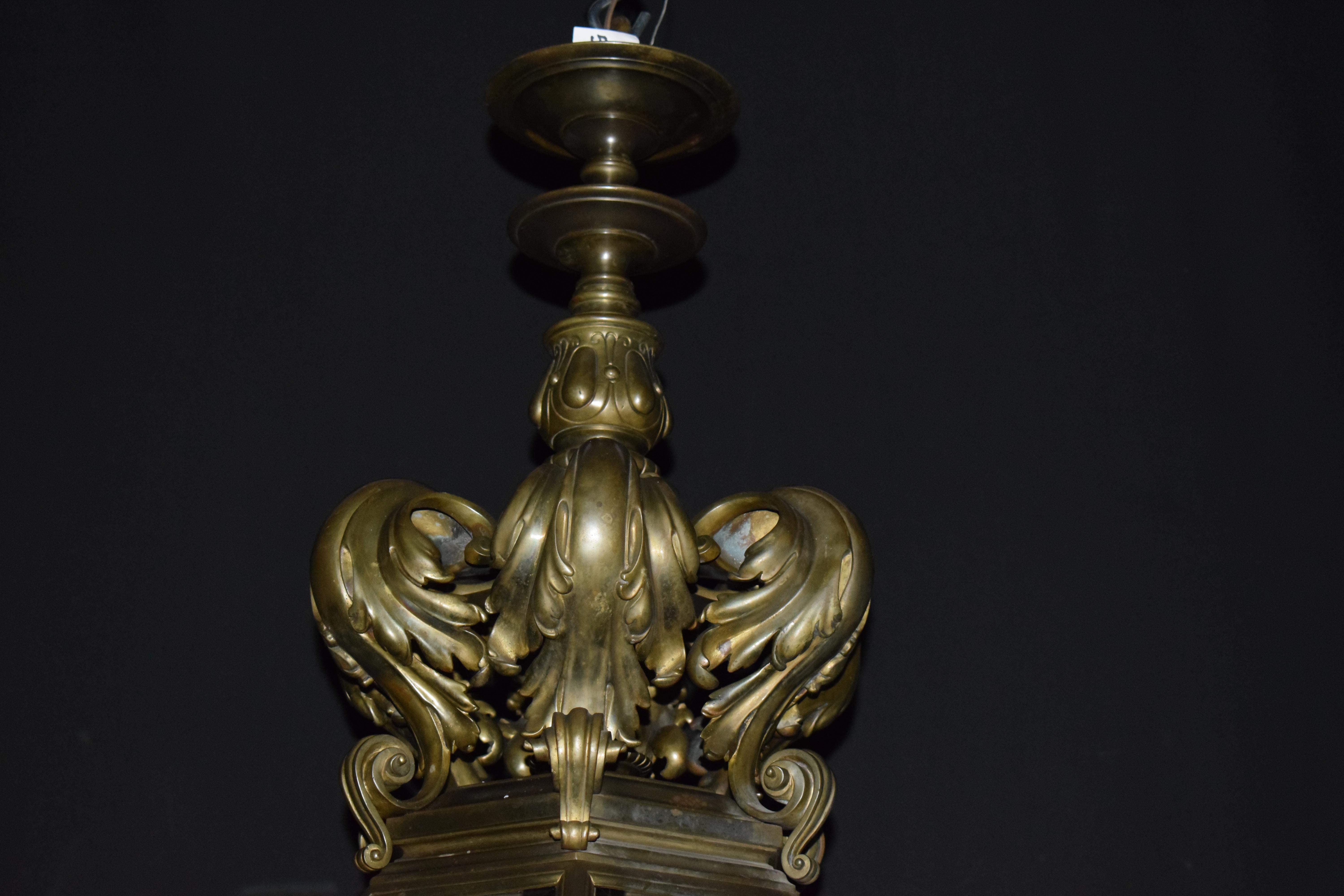 Gilt Bronze & Crystal Lantern For Sale 1