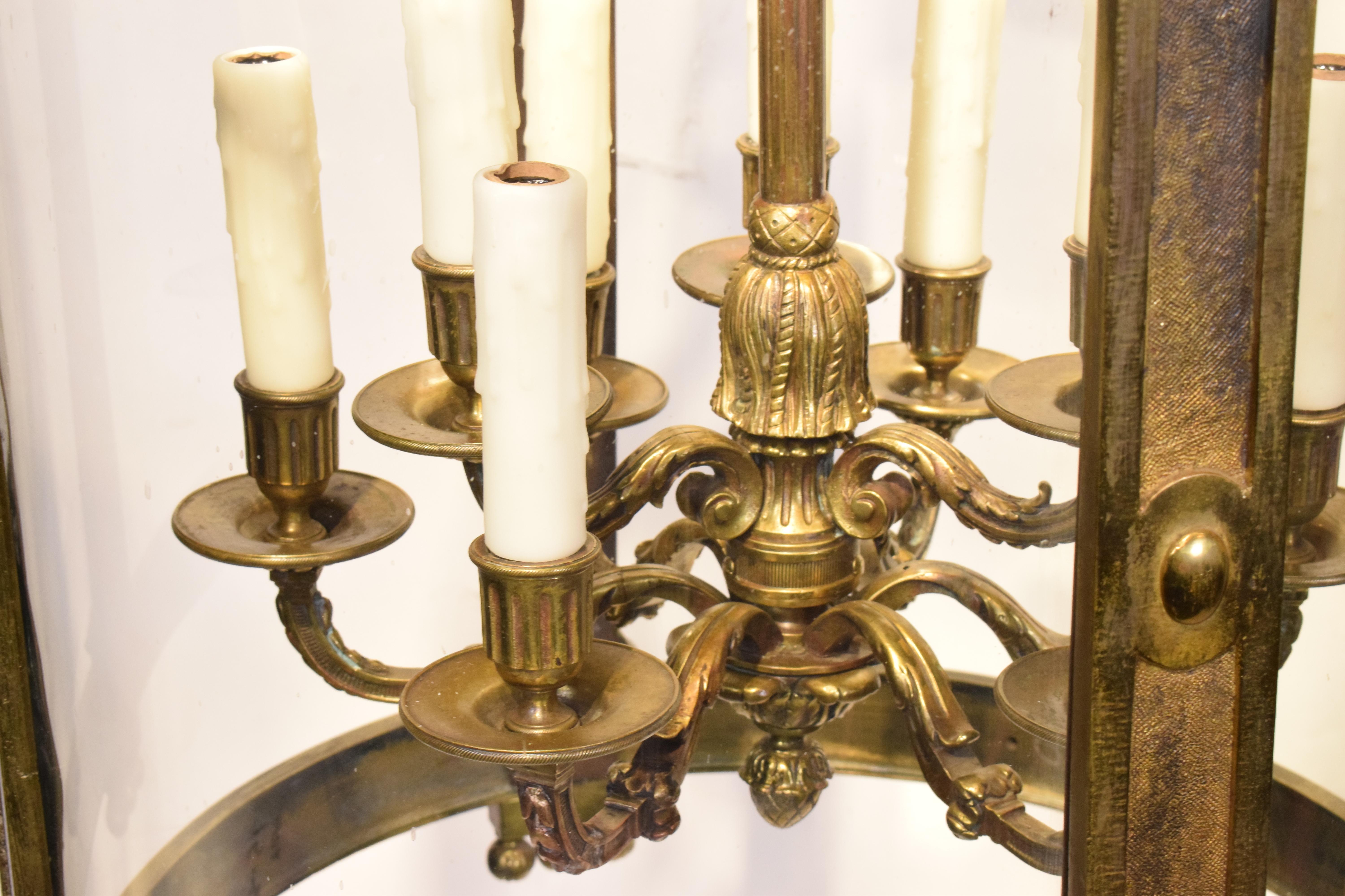 Late 19th Century Gilt Bronze & Crystal Lantern.  For Sale