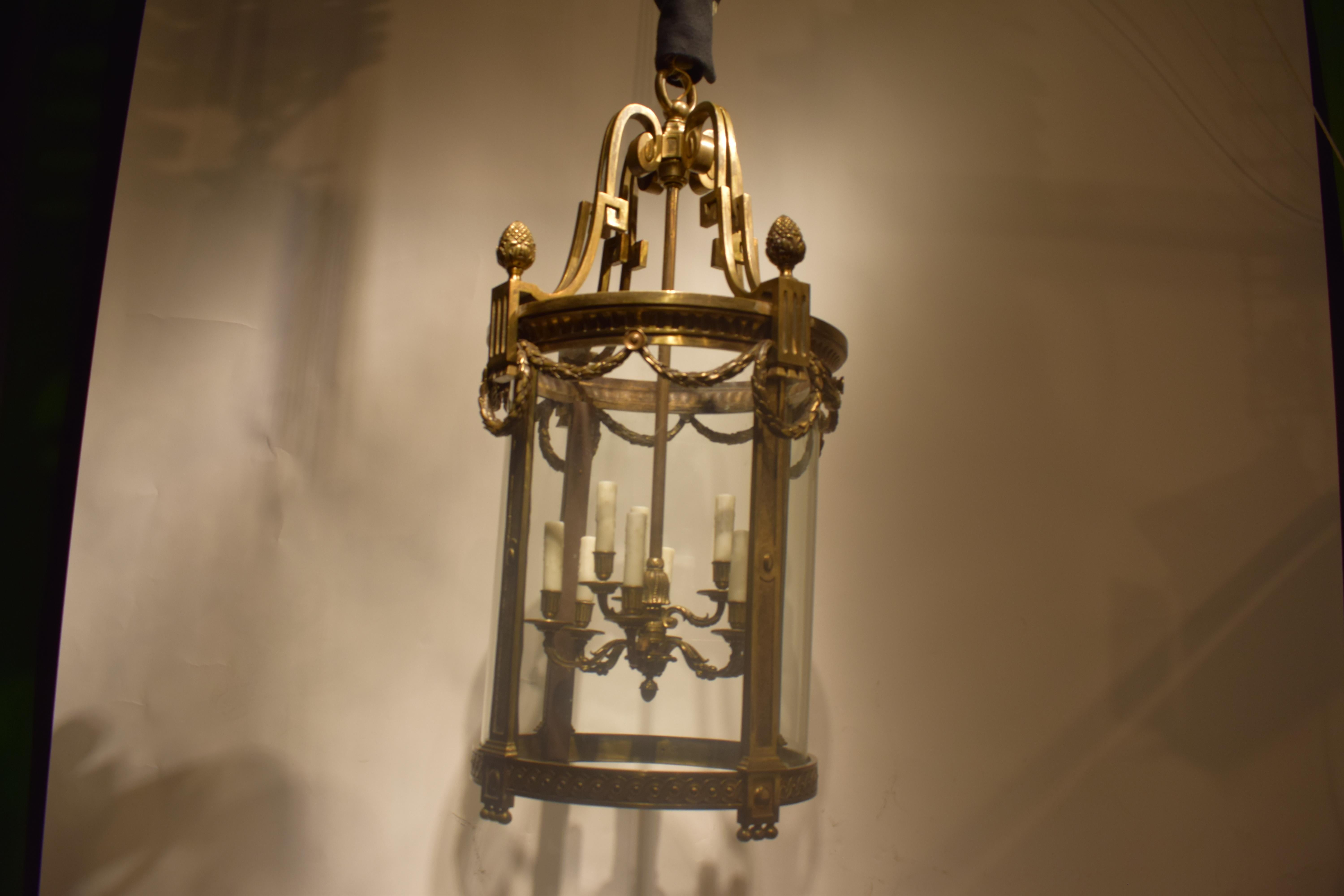 Gilt Bronze & Crystal Lantern.  For Sale 1