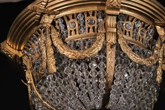 Gilt Bronze & Crystal Louis XVI style Pendant