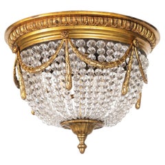 Gilt Bronze & Crystal Louis XVI style Pendant