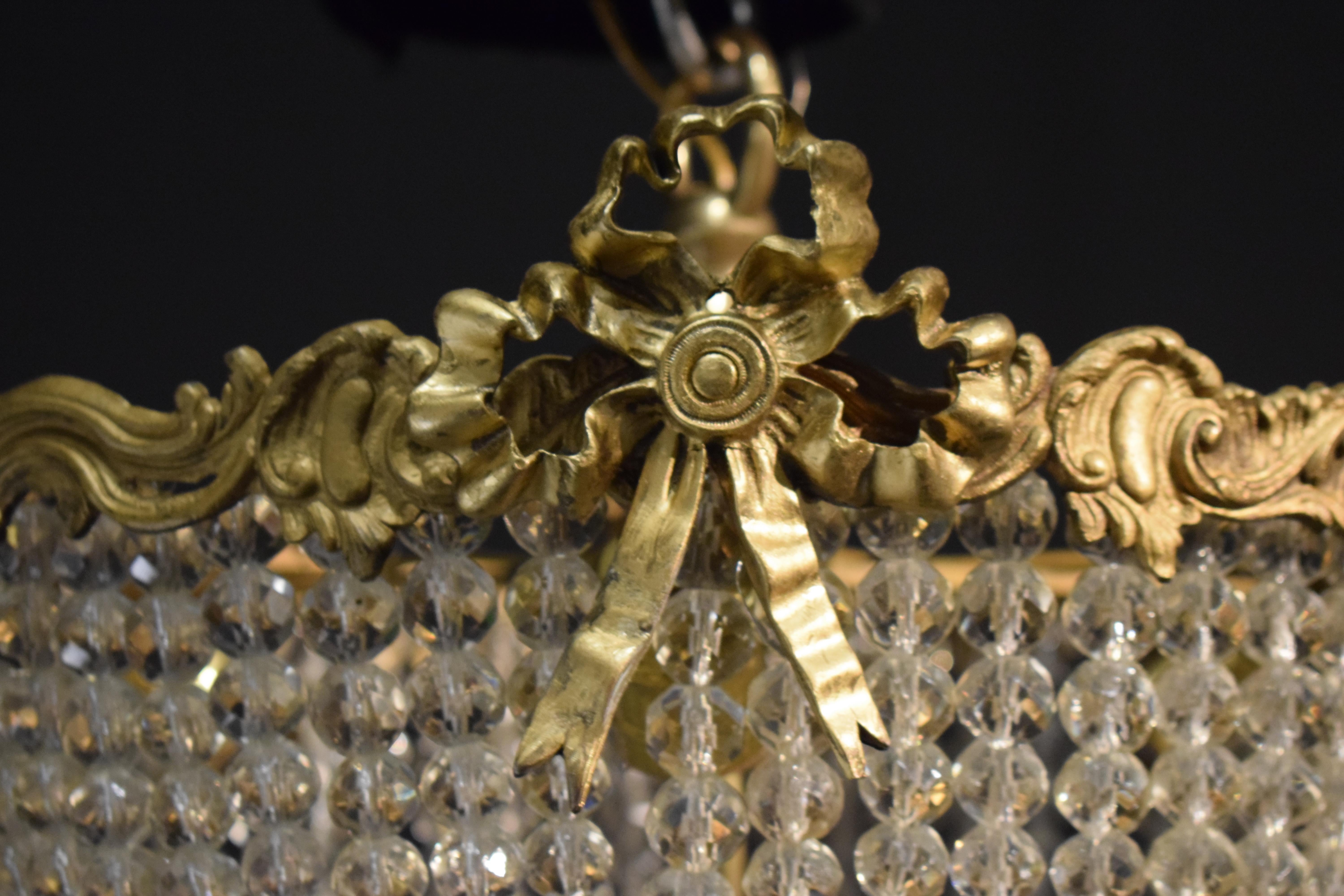 Louis XV Gilt Bronze & Crystal Pendant For Sale