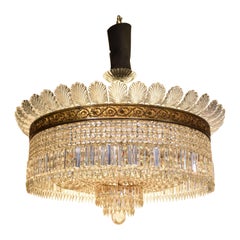 Antique Gilt Bronze 
Crystal Pendant