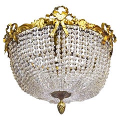 Antique Gilt Bronze & Crystal Pendant