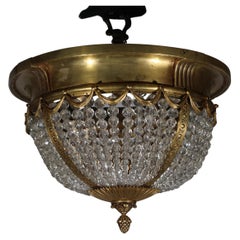 Gilt Bronze & Crystal Pendant