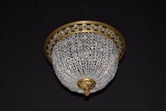 Gilt Bronze & Crystal Pendant/Plafonnier