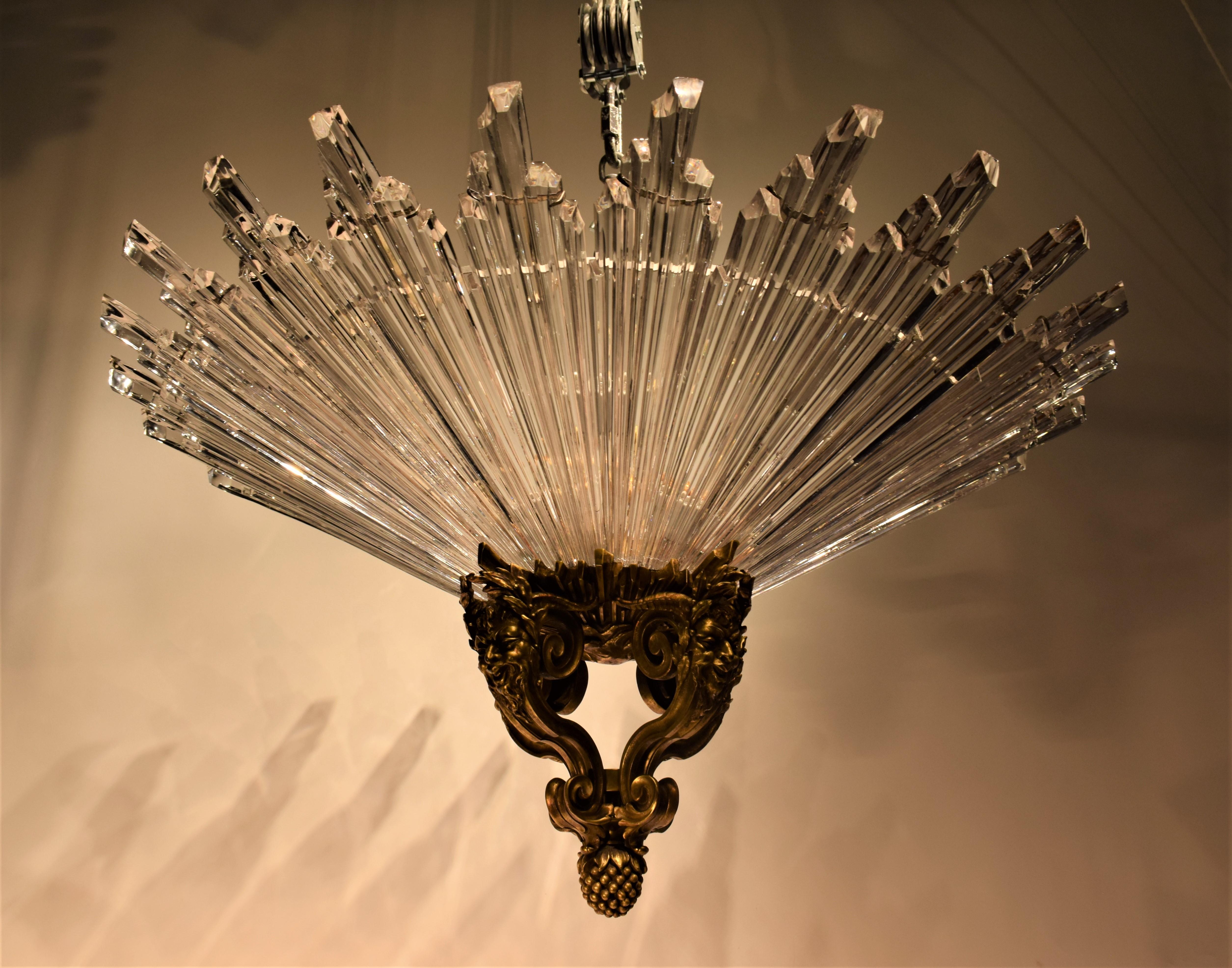 Louis XIV E. F. Caldwell & Co. Gilt Bronze & Crystal 