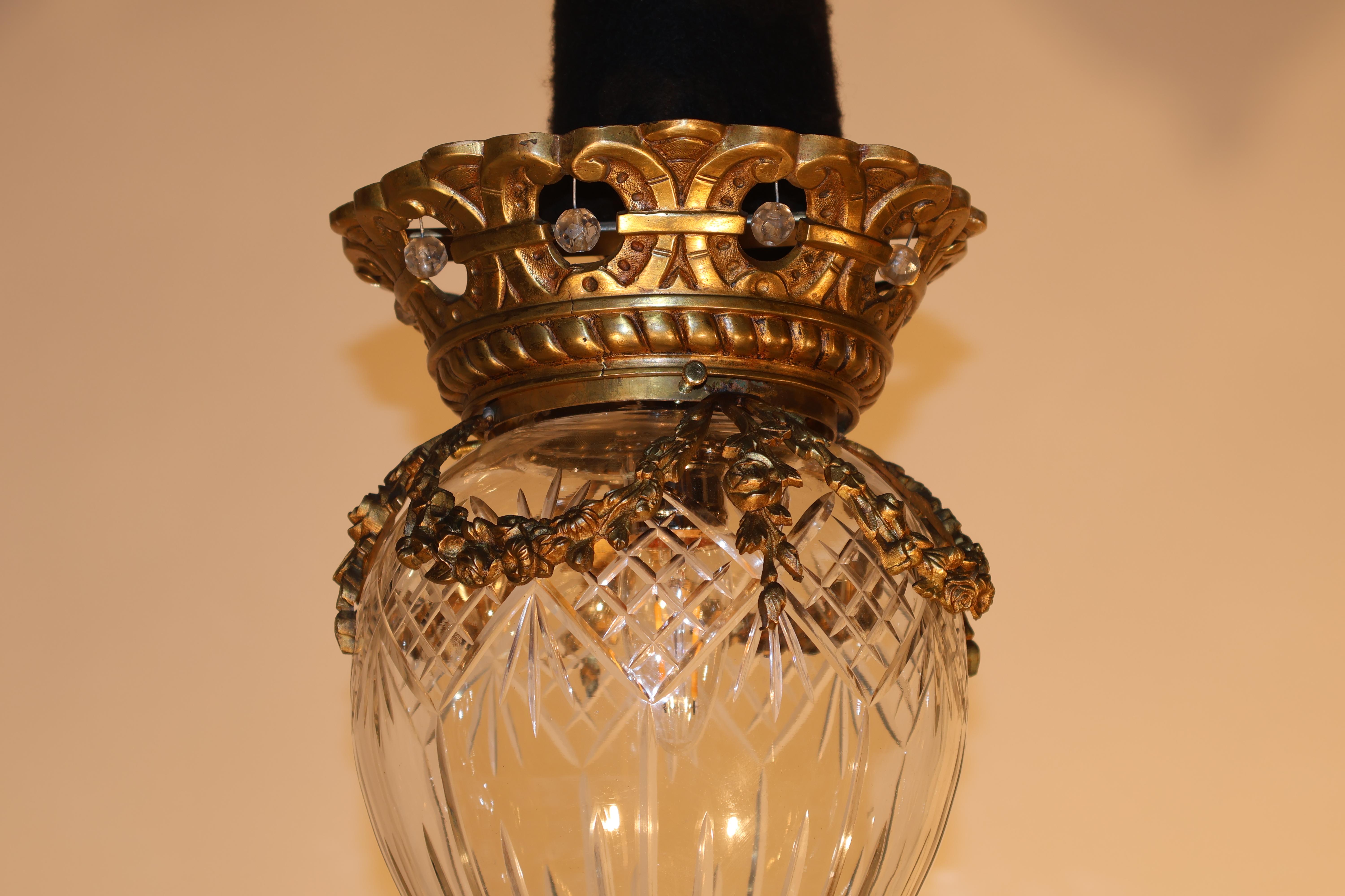 Gilt Bronze & Cut Crystal Globe For Sale 5