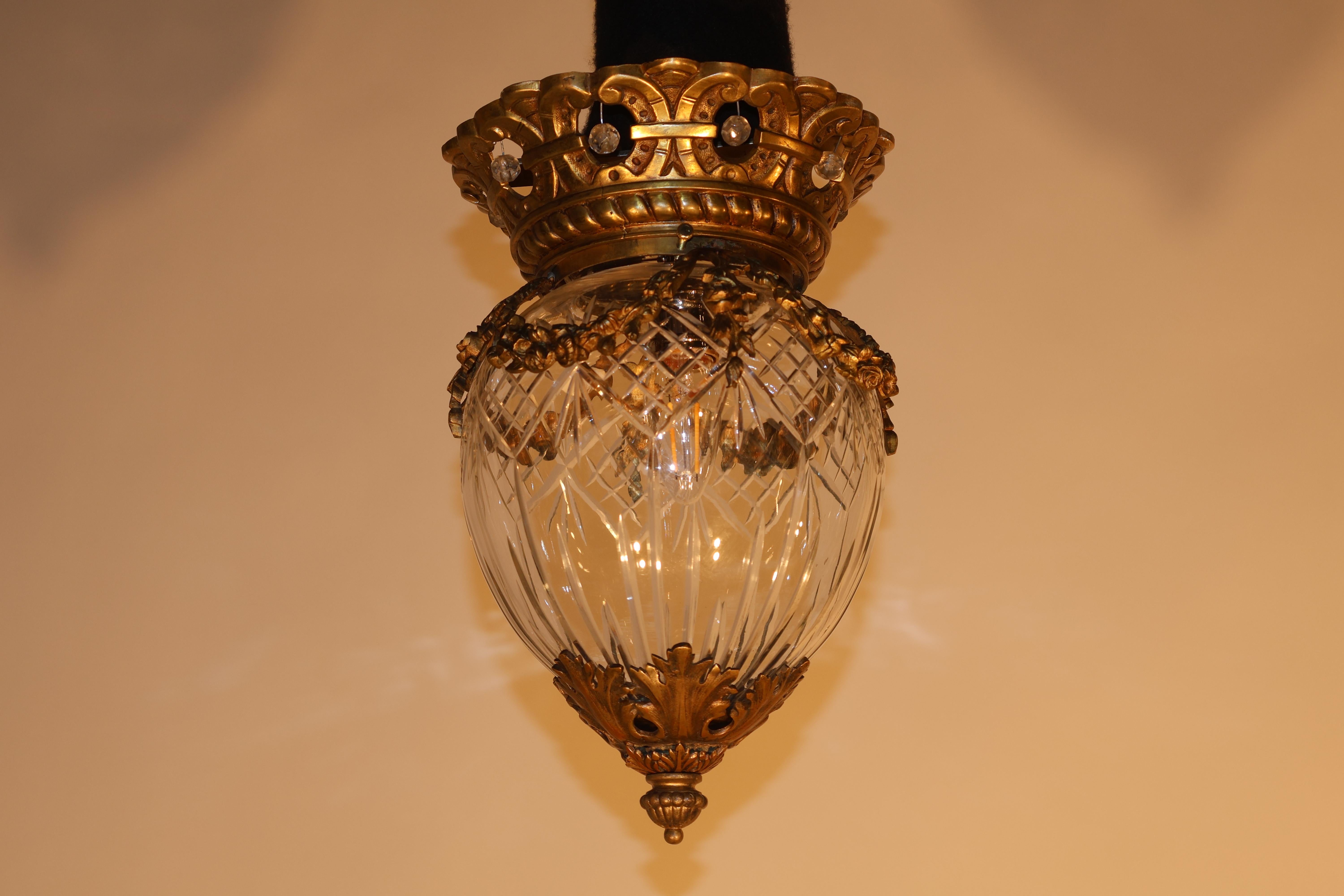 Gilt Bronze & Cut Crystal Globe For Sale 8