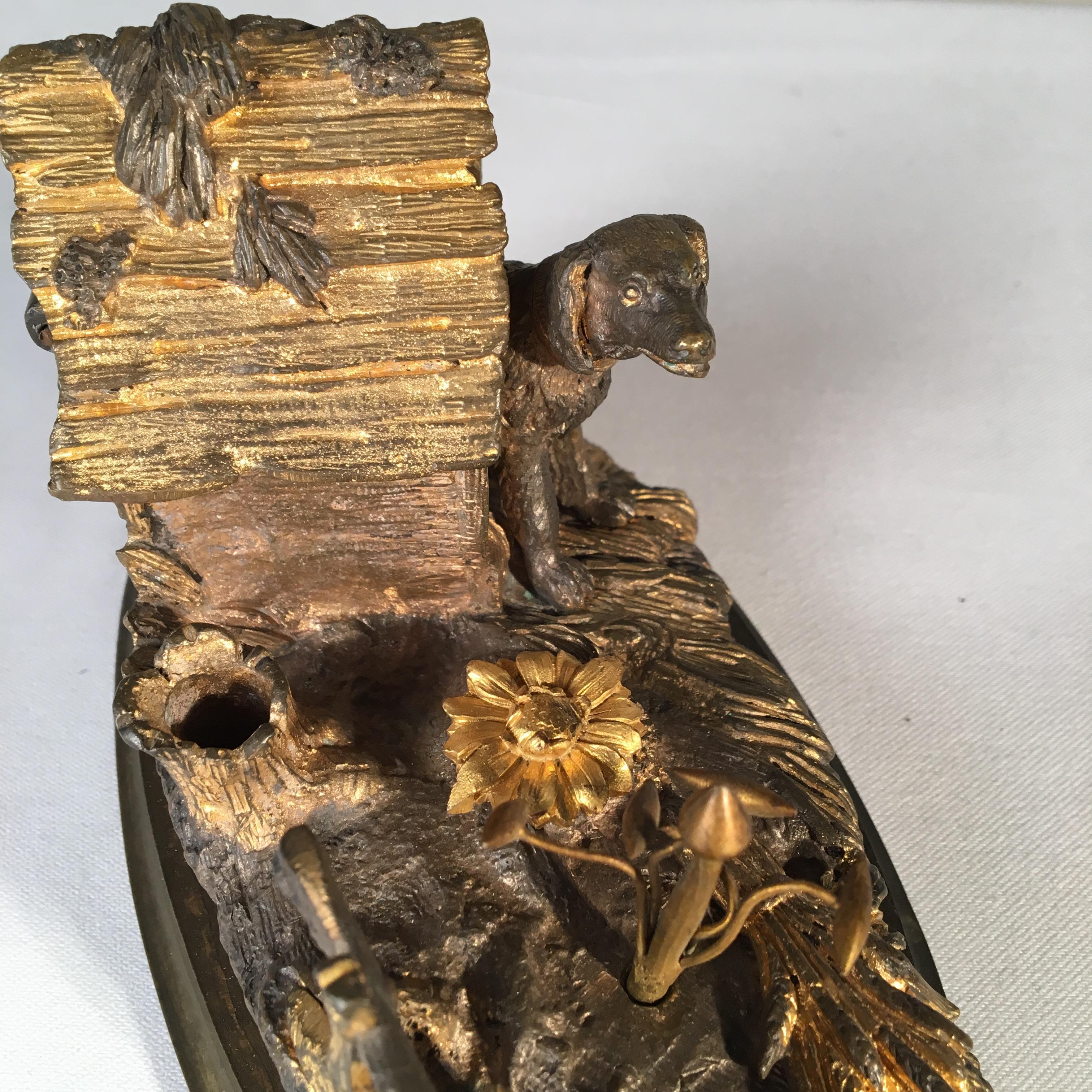 Gilt Bronze Dog-House Inkwell, 19th Century, French For Sale 4