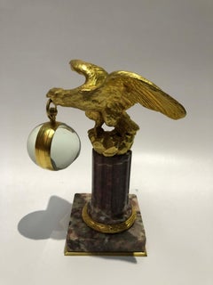 Gilt Bronze Eagle and Marble Ball Clock, France, circa 1900