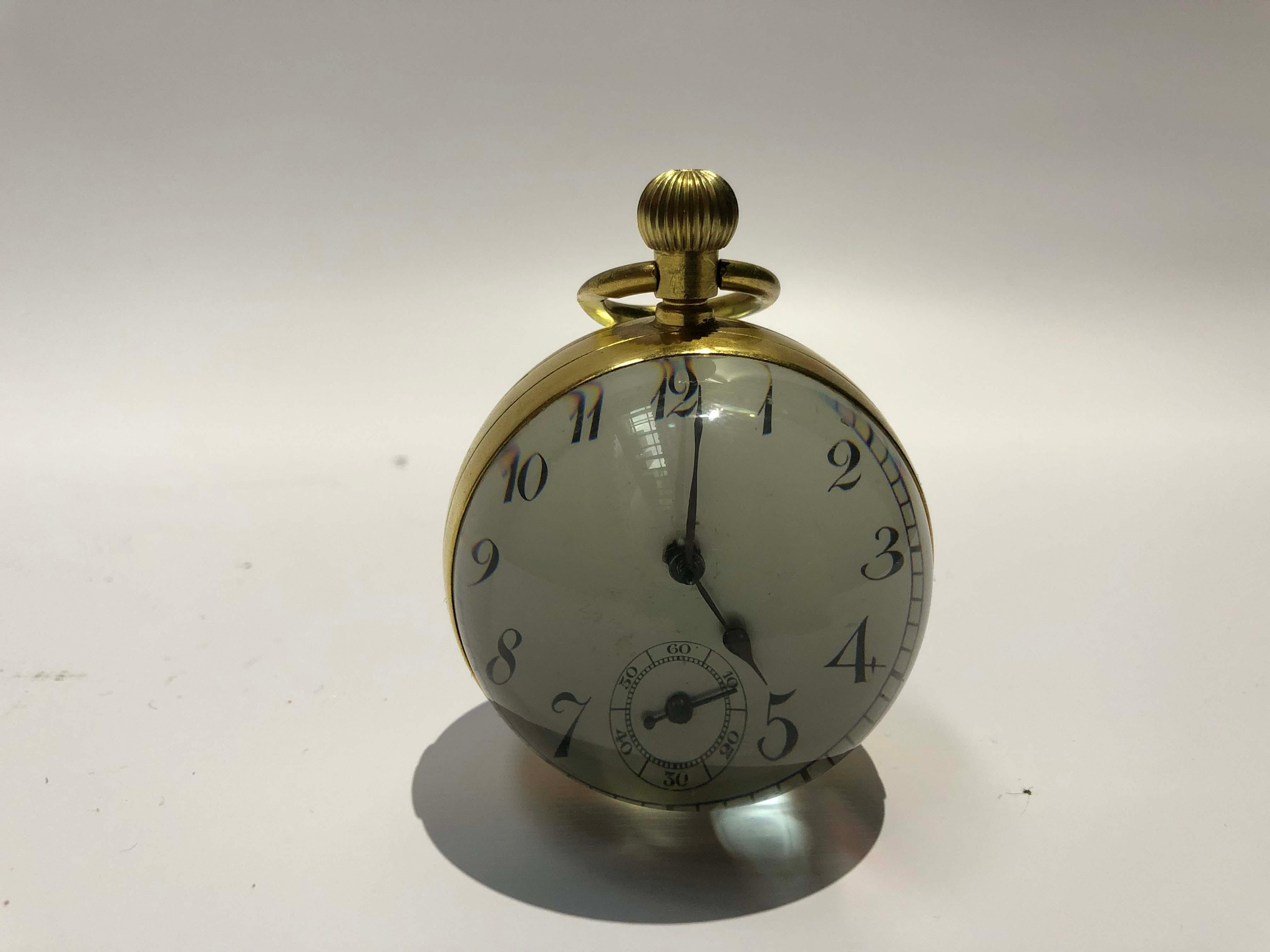 French Gilt Bronze Eagle and Marble Ball Clock, France, circa 1900 For Sale