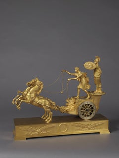 Gilt Bronze Empire Clock Depicting Minerva after the Model by Reiche, circa 1820