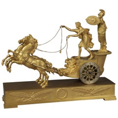 Gilt Bronze Empire Clock Depicting Minerva after the Model by Reiche, circa 1820