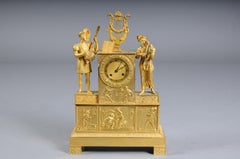 Gilt Bronze Empire Mantel Clock, Pairs, 1850