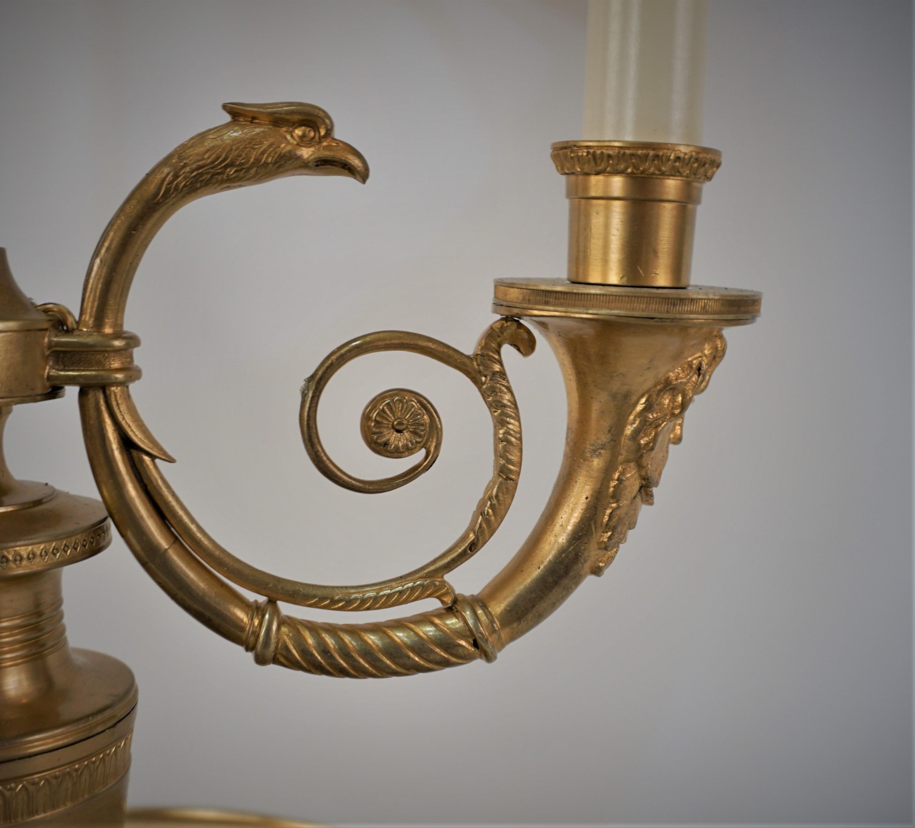 Gilt Bronze Empire Style Bouillotte Desk Lamp 1