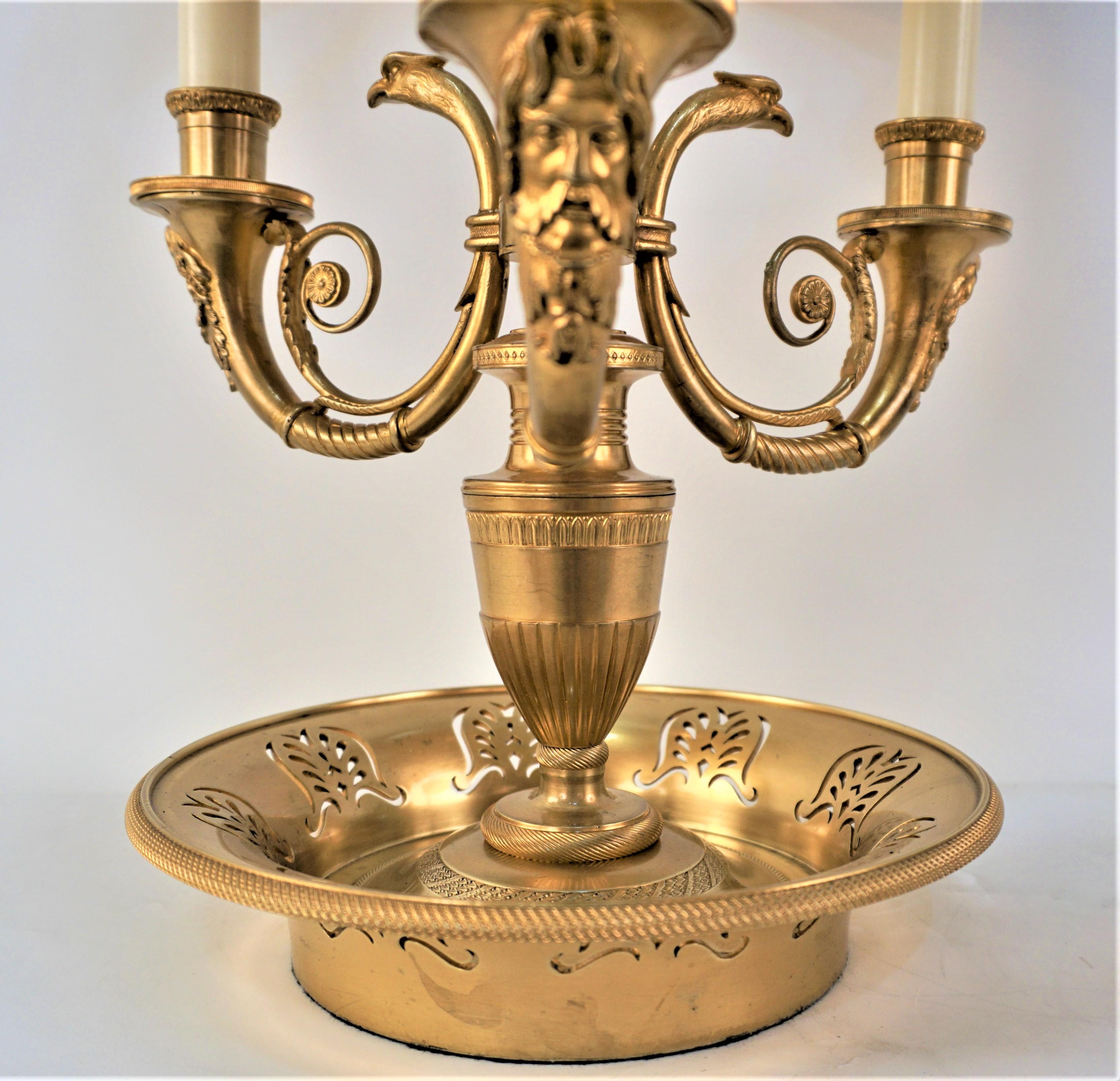 Gilt Bronze Empire Style Bouillotte Desk Lamp 2
