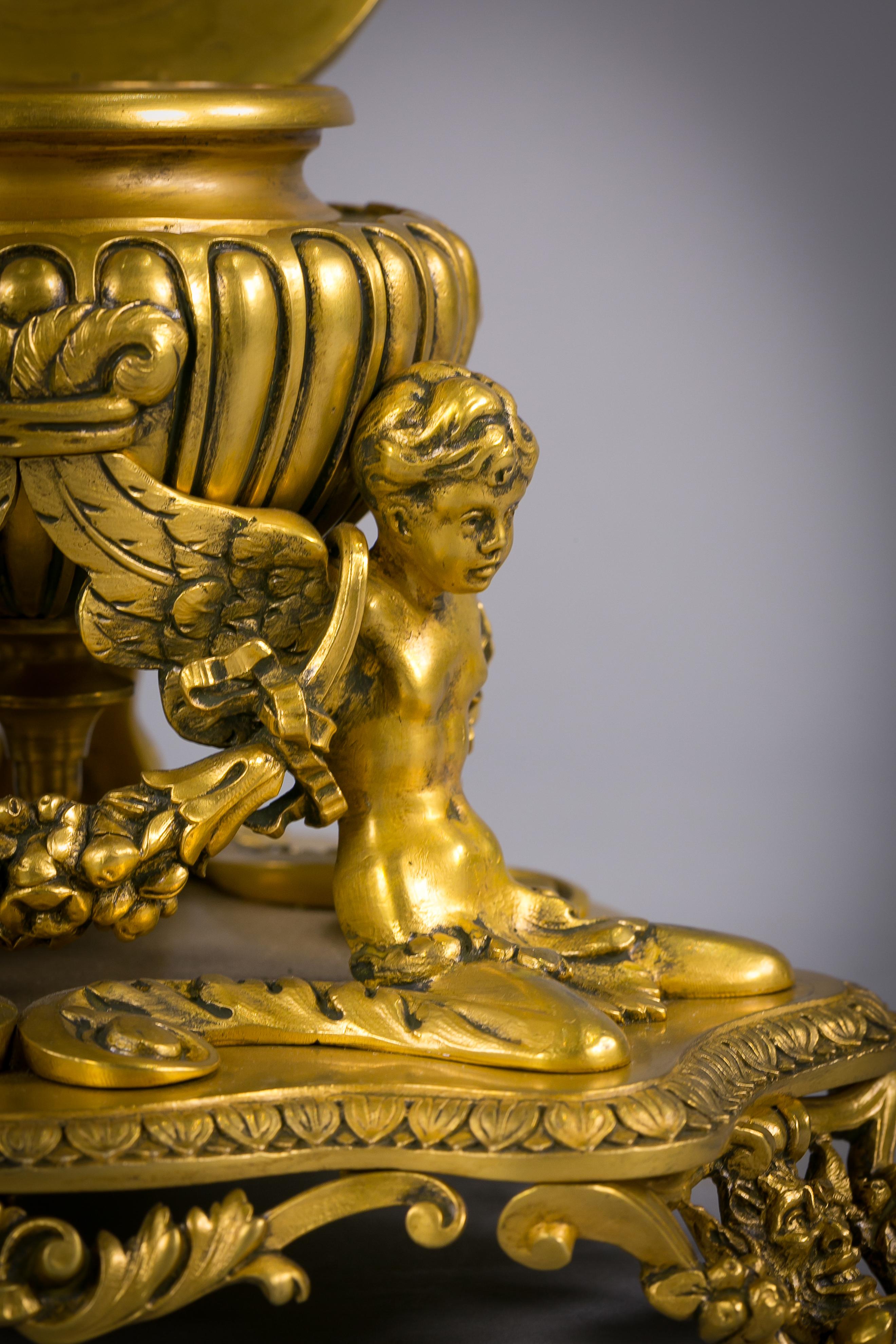 American Gilt Bronze Figural Inkwell, E.F. Caldwell and Co., circa 1900 For Sale