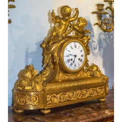 Gilt Bronze Figural Mantle Clock