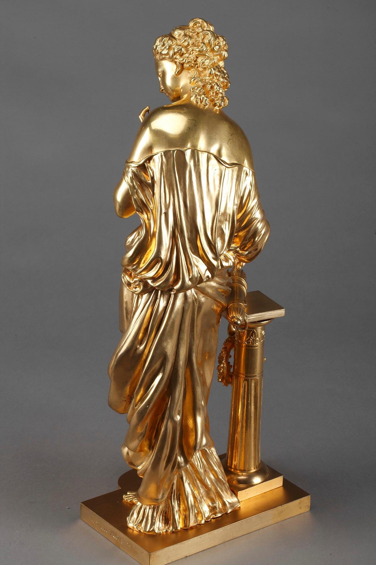Gilt Bronze Figural Statue Venus with Cupid's Arrows by Mathurin Moreau 4