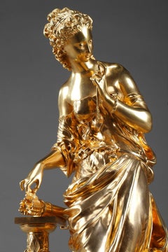 Gilt Bronze Figural Statue Venus with Cupid's Arrows by Mathurin Moreau