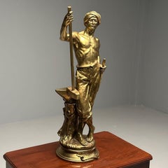 Antoine Bofill Style, Belle Époque, Bronze Statue, Male Motif, Europe, 1890s